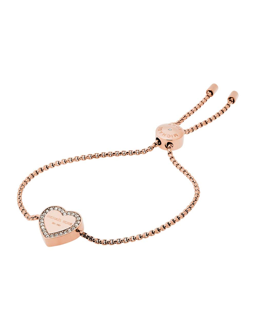 ブレスレット Michael kors Logo Monogram Crystal Slide Chain Bracelet Michael Kors Silver Tone MK Monogram Pave Crystal Slider