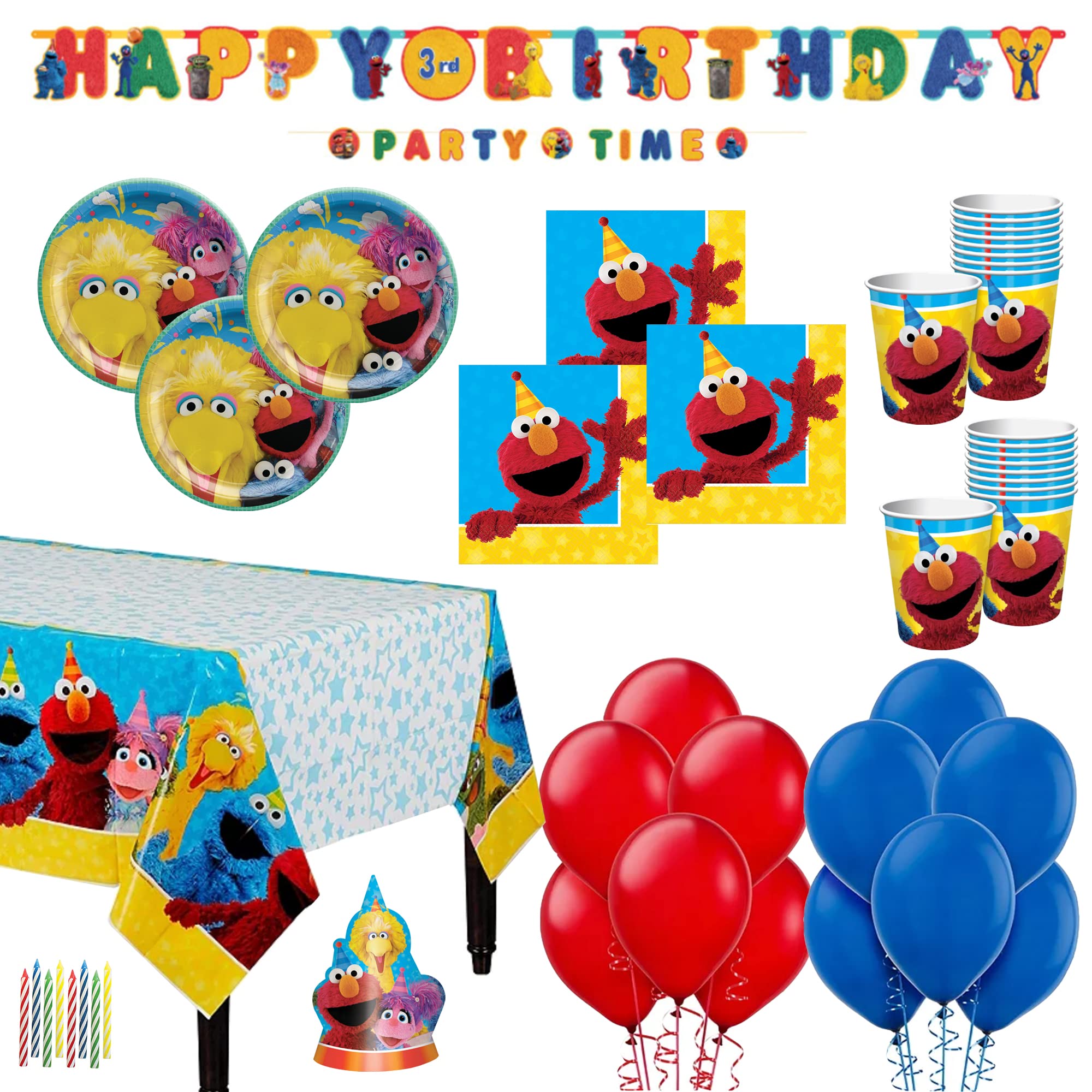 Sesame Street Party Supplies Balloons Kids Birthday Decorations Tableware