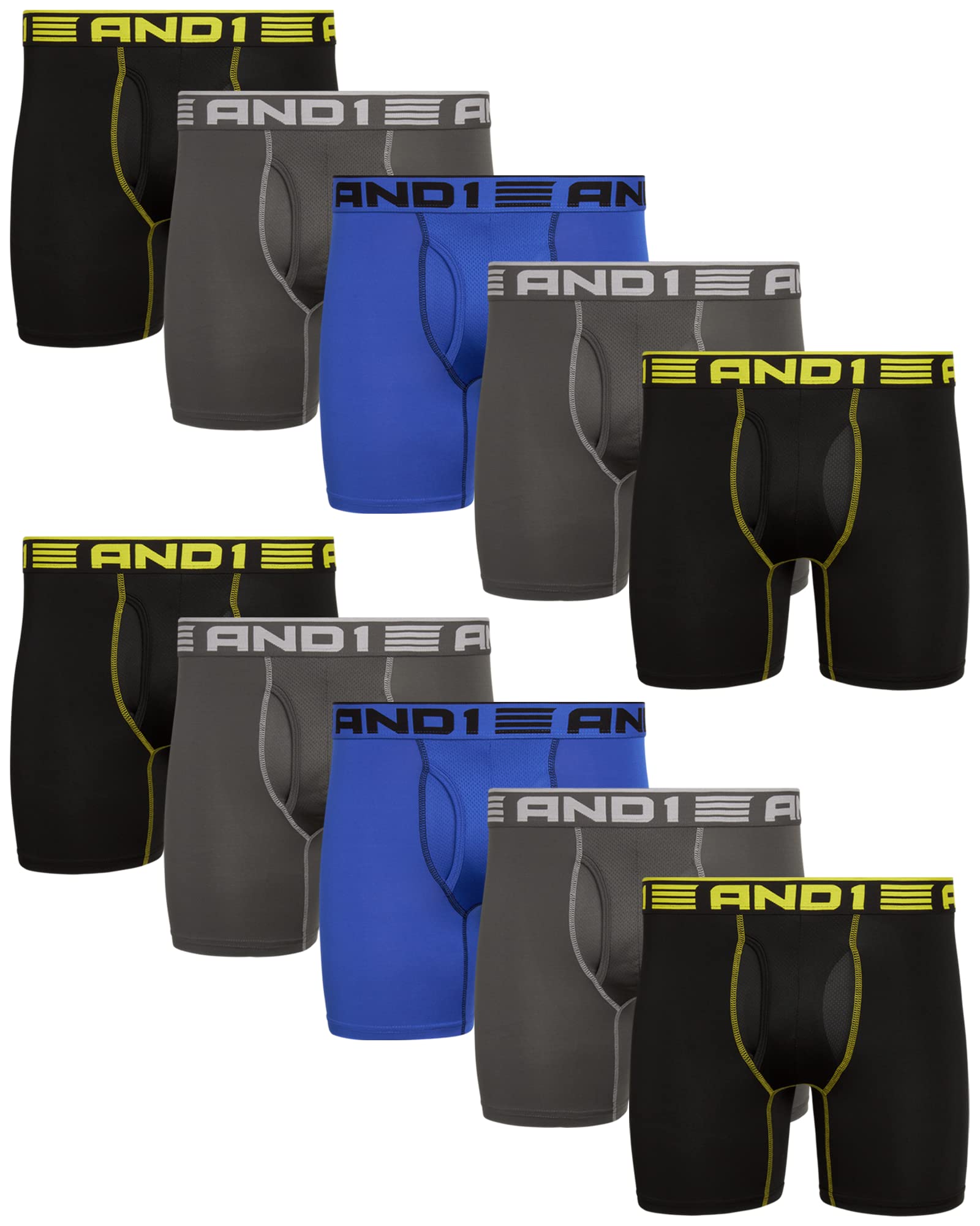 AND1 - Brandclub - AND1 Mens Boxer Briefs - 5 Pack