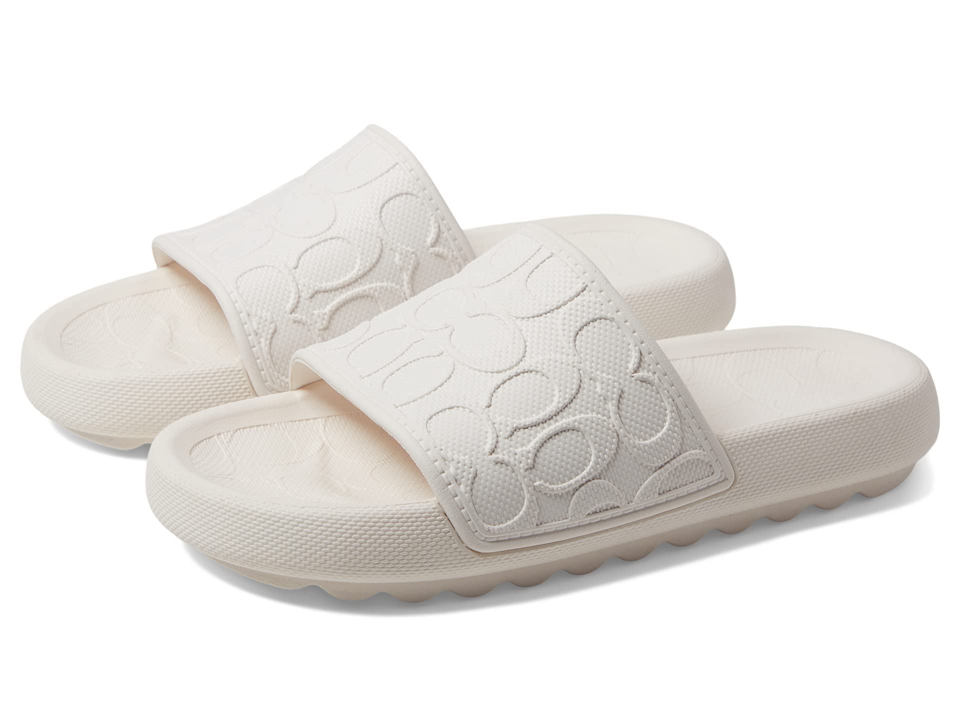 【関税込み】Coach 1941 オフホワイト Jesse プールスライド Coach 1941: Off-White Jesse Pool Slides | SSENSE