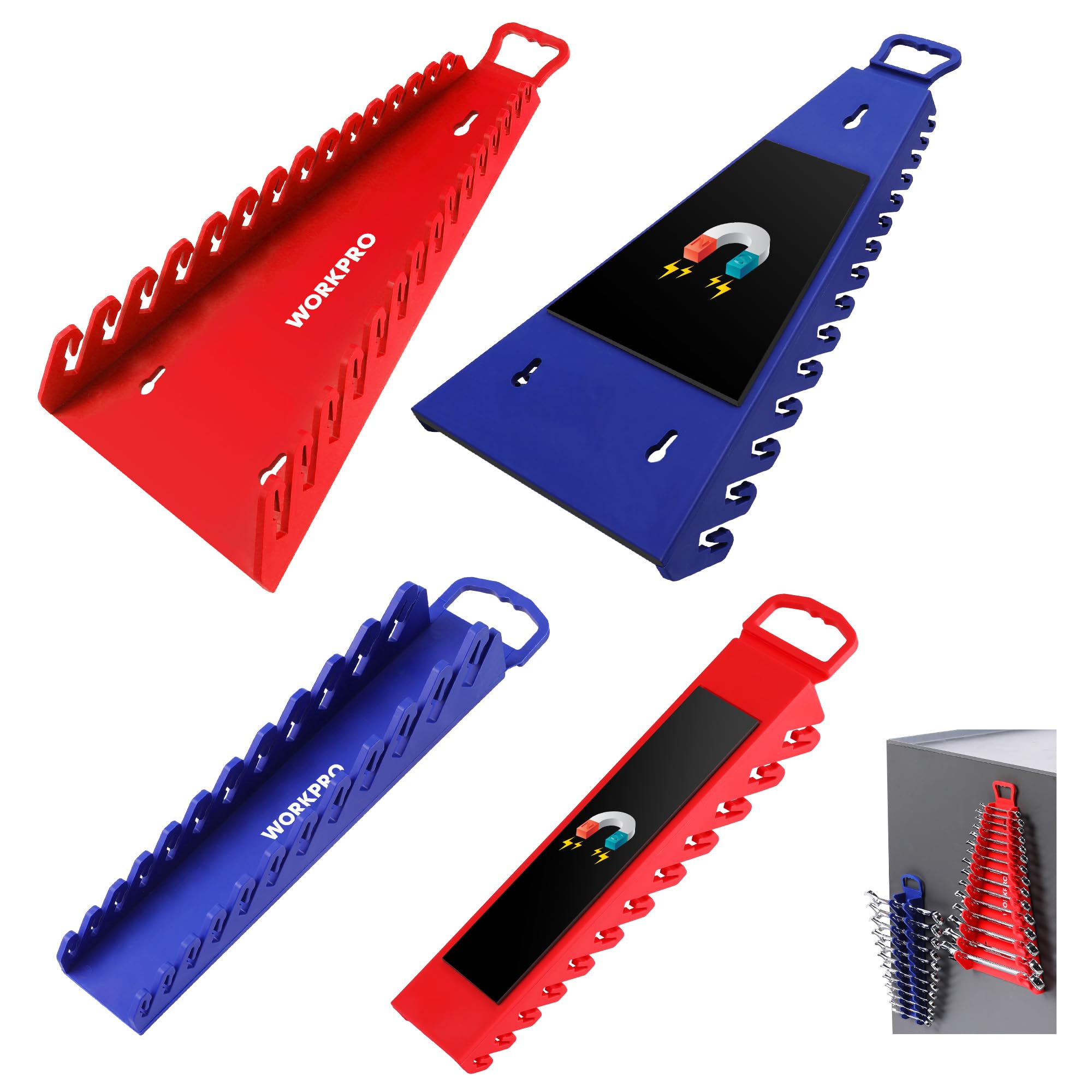 GRENPRO Magnetic Wrench Organizer - 2 Pack Rack For SAE (1/4"-15/16") & Metric (6mm-24mm) Wrenches 8 thumbnail image