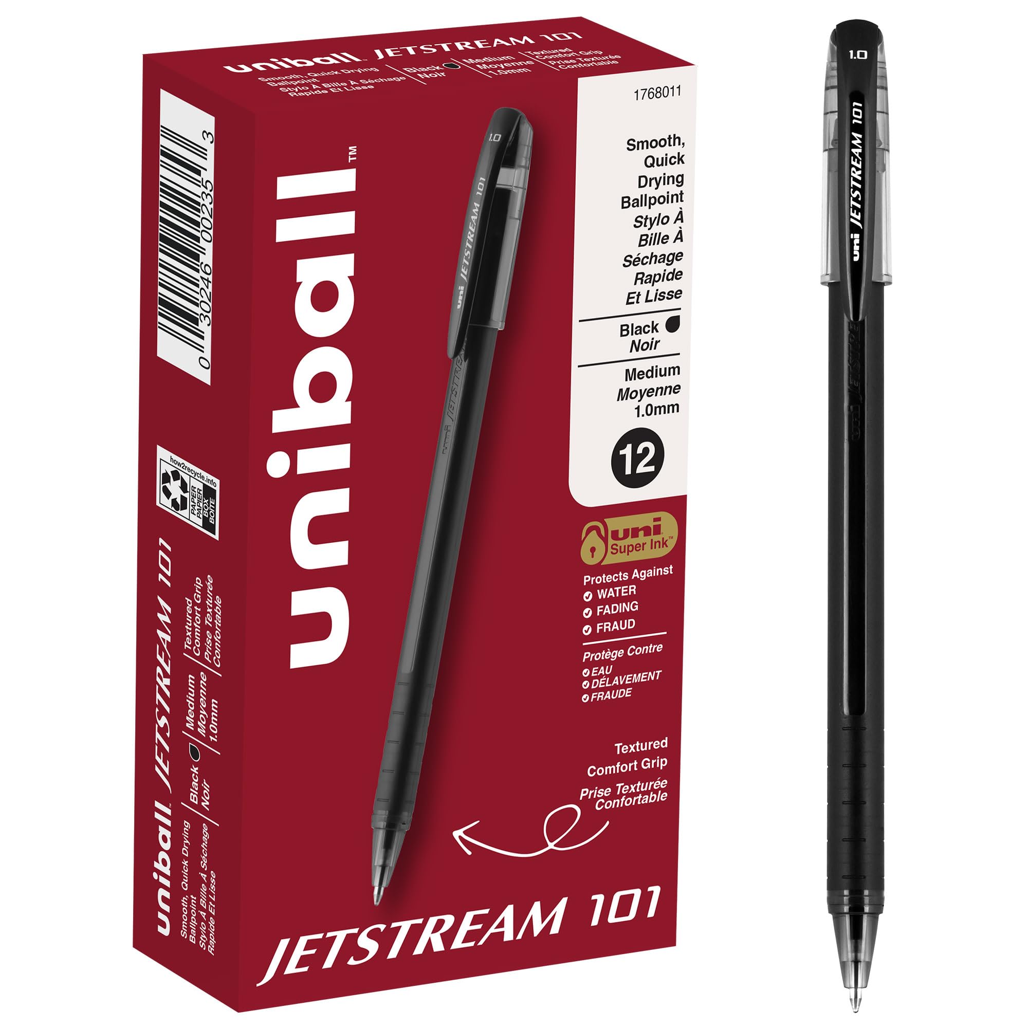 Uni-ball Jetstream RT Ballpoint Pen, Thick Point (1.0mm), Blue (Pack Of - View #3