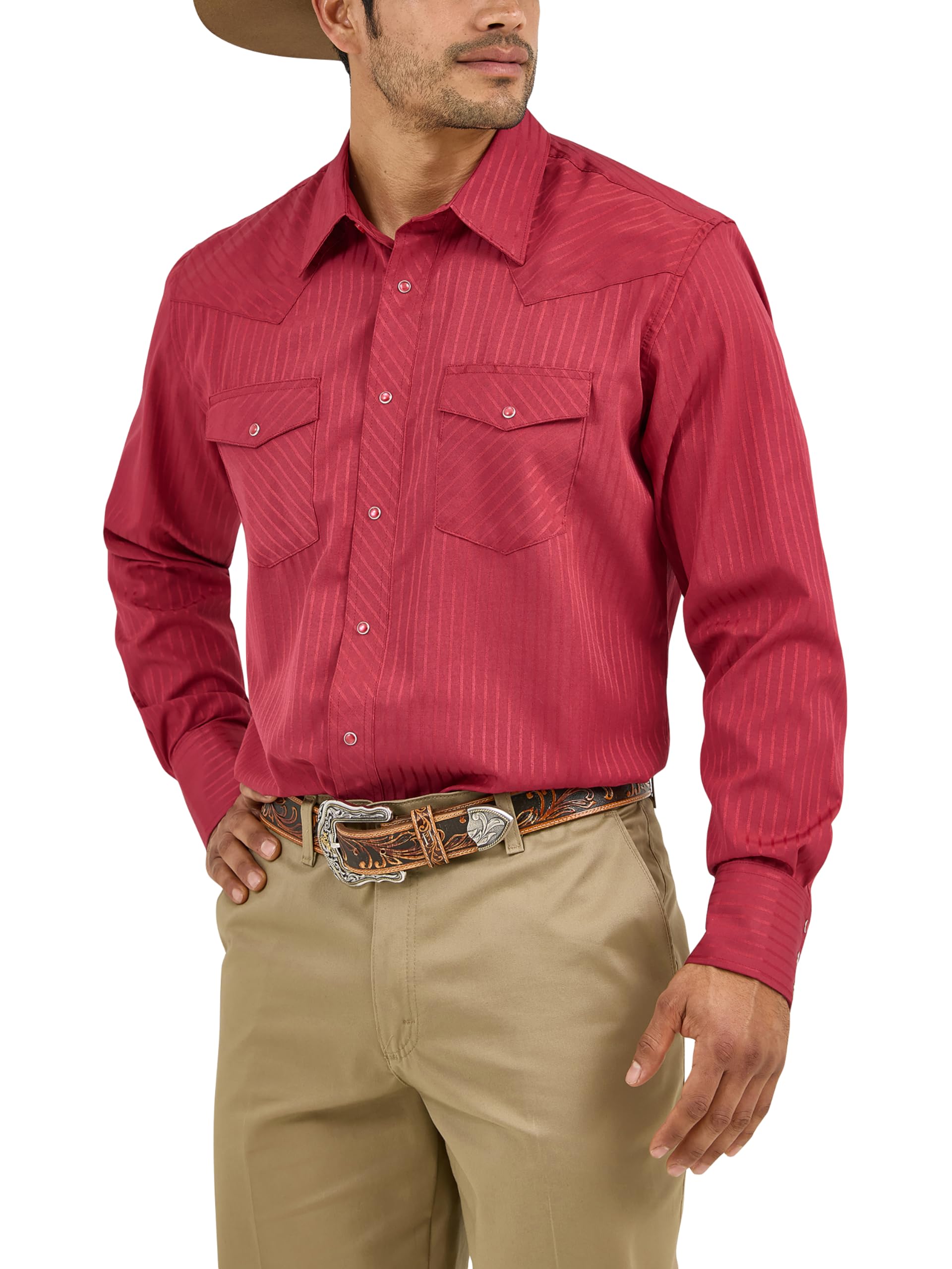 Camicia Di Jeans Wrangler Regular Fit Con Bottoni A Scatto - Stile Western, 100% Cotone, Vestibilità Classica
