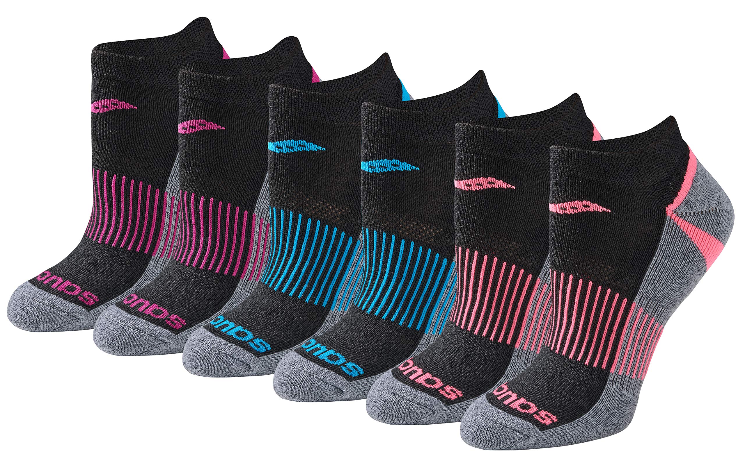 Saucony Damen Performance Socken – 8 Paar, Gepolsterte Fersenlasche, Feuchtigkeitsableitend