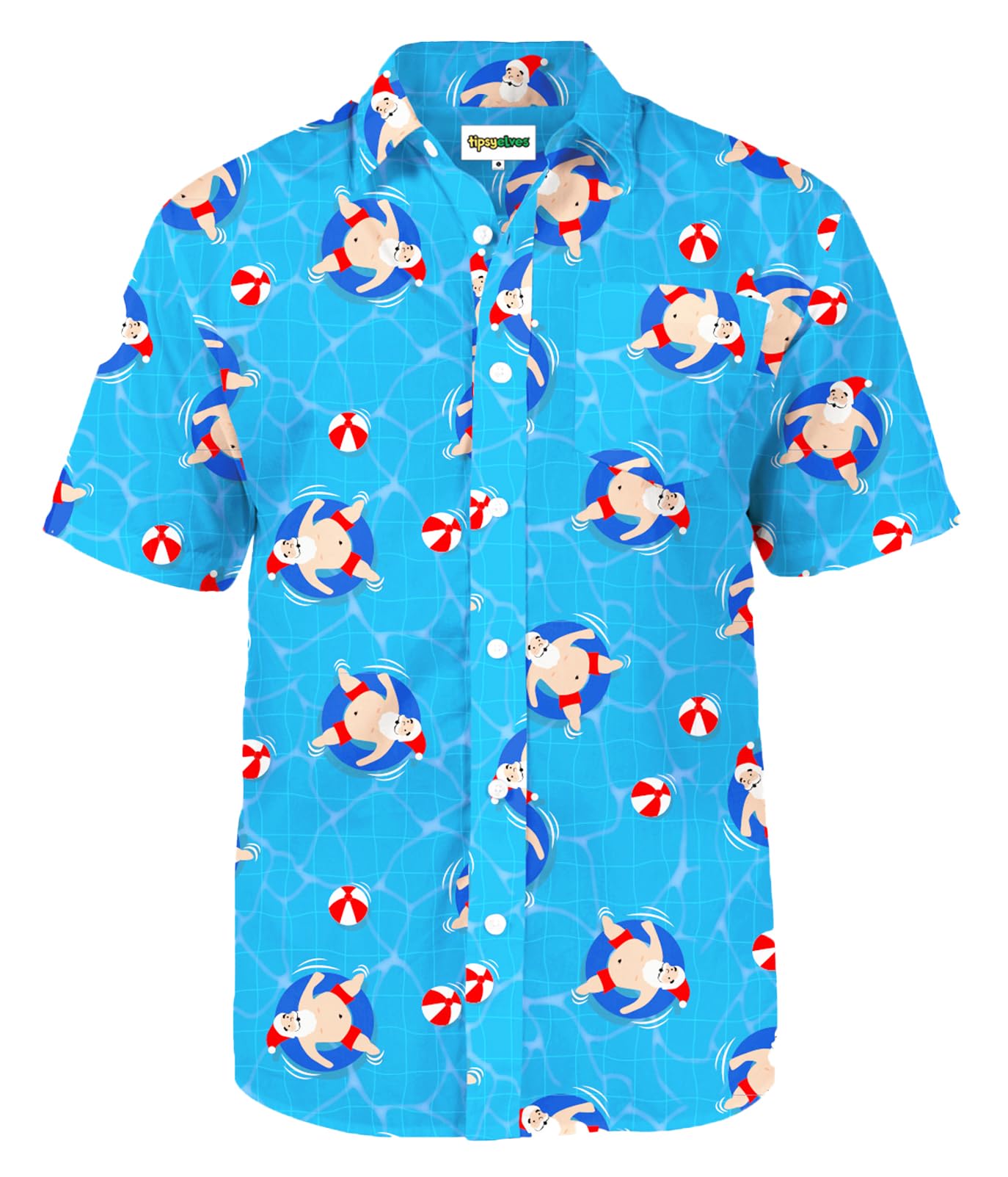 Tipsy Elves Men's Holiday Hawaiian Shirt – Funny Christmas & Hanukkah Short Sleeve Button Down - View #7