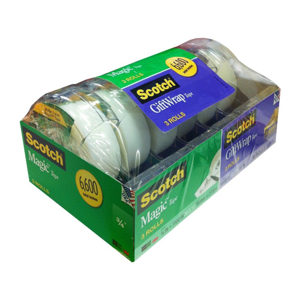 Scotch Magic Tape Refill 3-Pack - 1 Inch X 2592 Inches, Invisible Tape For Office & Home