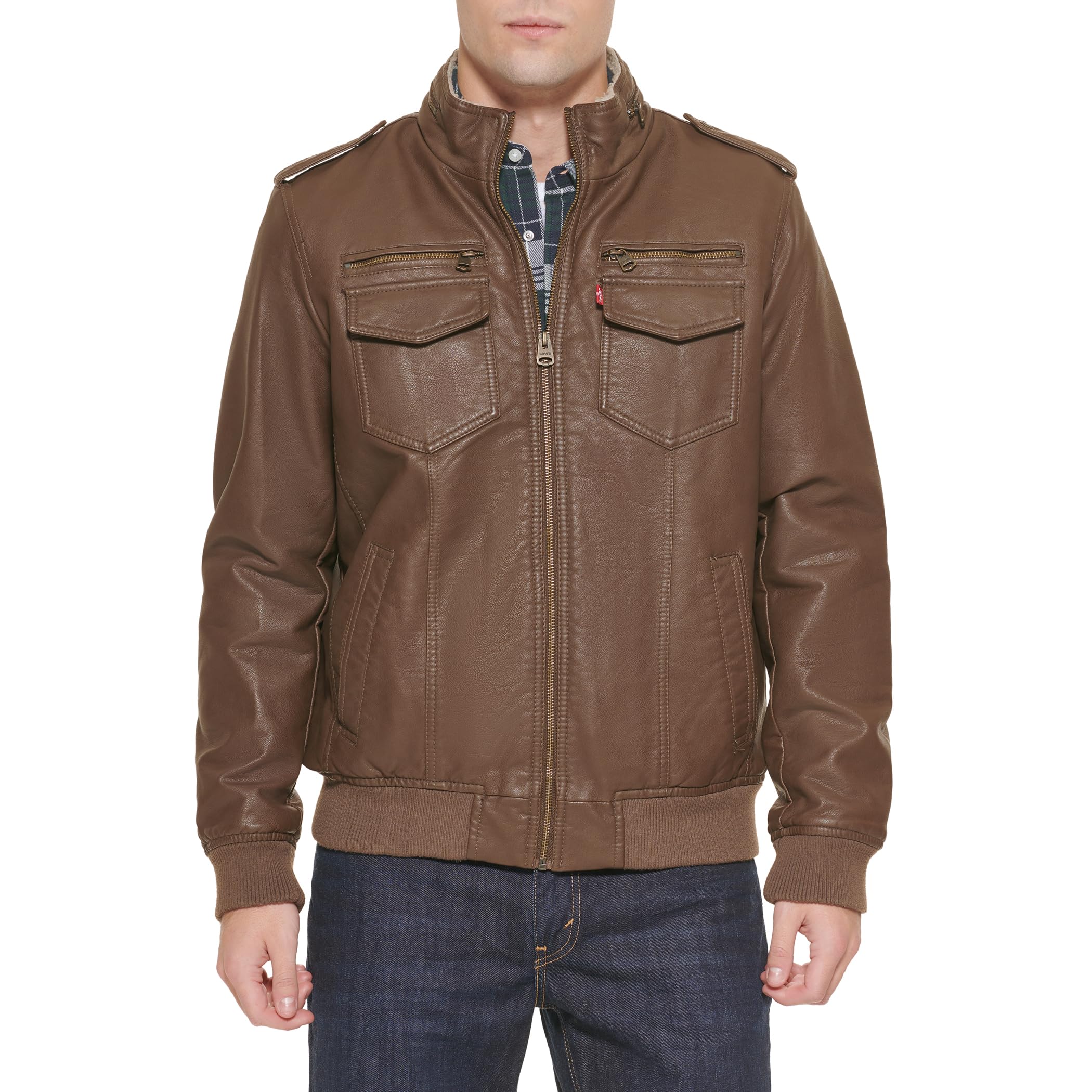 Levi's - Brandclub - Levi's Mens Faux Leather Aviator Bomber