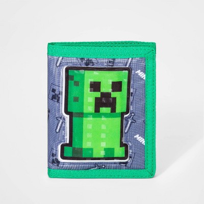 Minecraft Disfraz Bioworld Minecraft Creeper Y Diamond Sword Design TNT Tri-Fold Snap Chain Wallet Con Correa De Bucle Adjunta Minecraft Costume