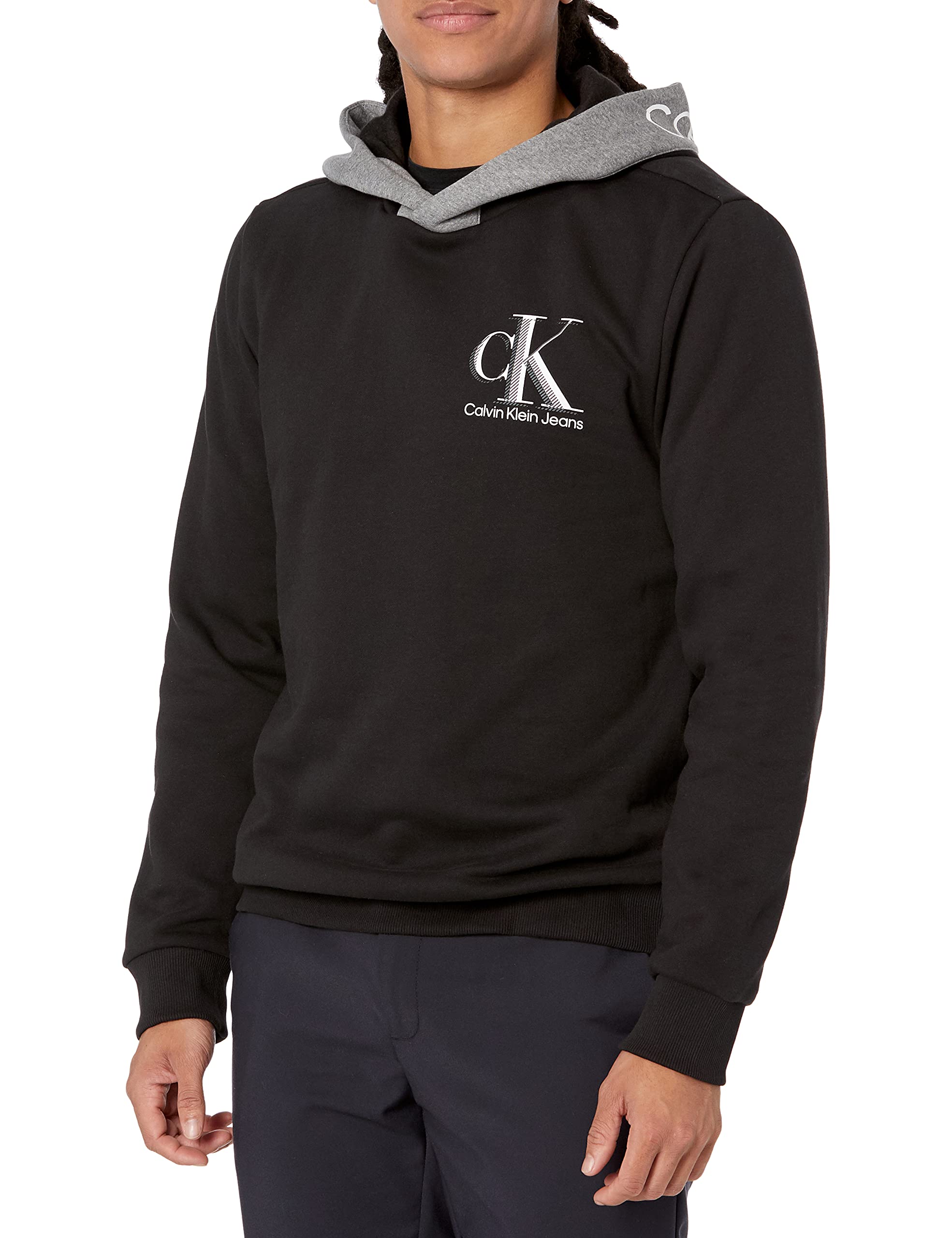 【 】Unisex Relaxed Fit Monogram Logo Sweatshirt Calvin Klein Men's Relaxed Fit Monogram Logo Fleece