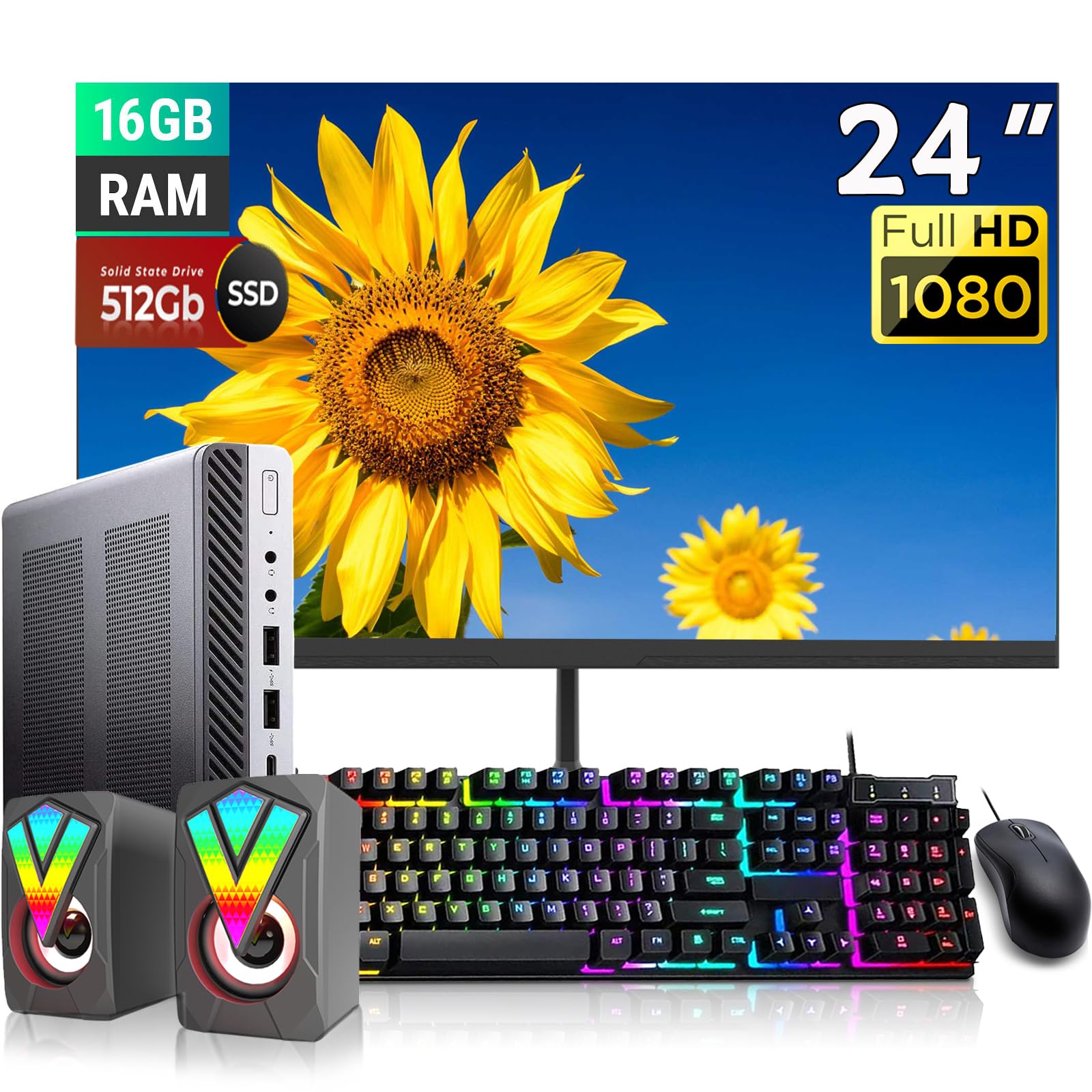 HP EliteDesk 800 G4 SFF i7-8700 16GB 256 Business Computer Renewed