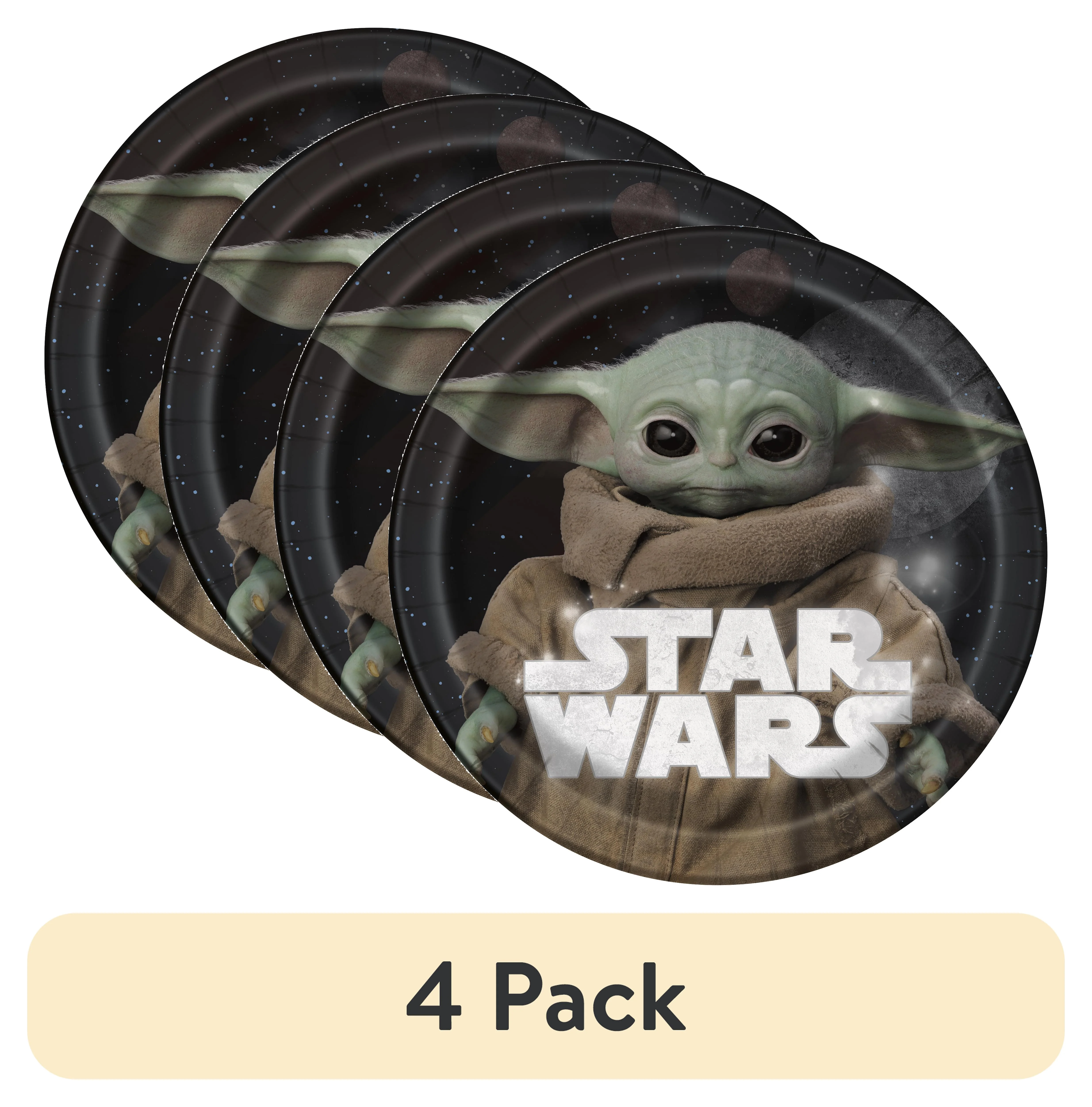 Star Wars Classic Paper Plates - 8 Pack Black Square Dessert Plates (7x7 Inch) - View #3