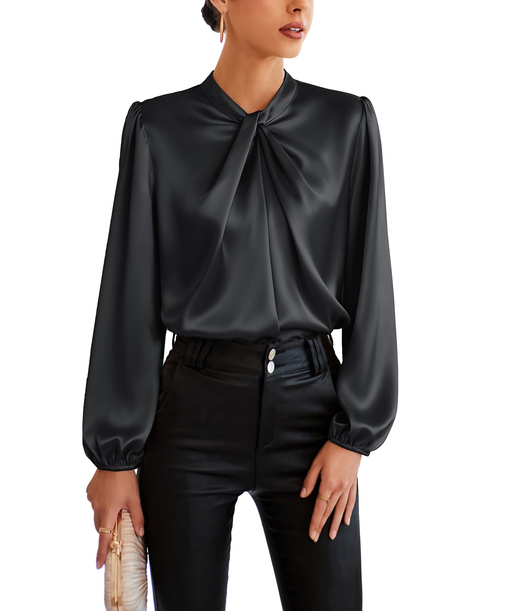 satin office blouse