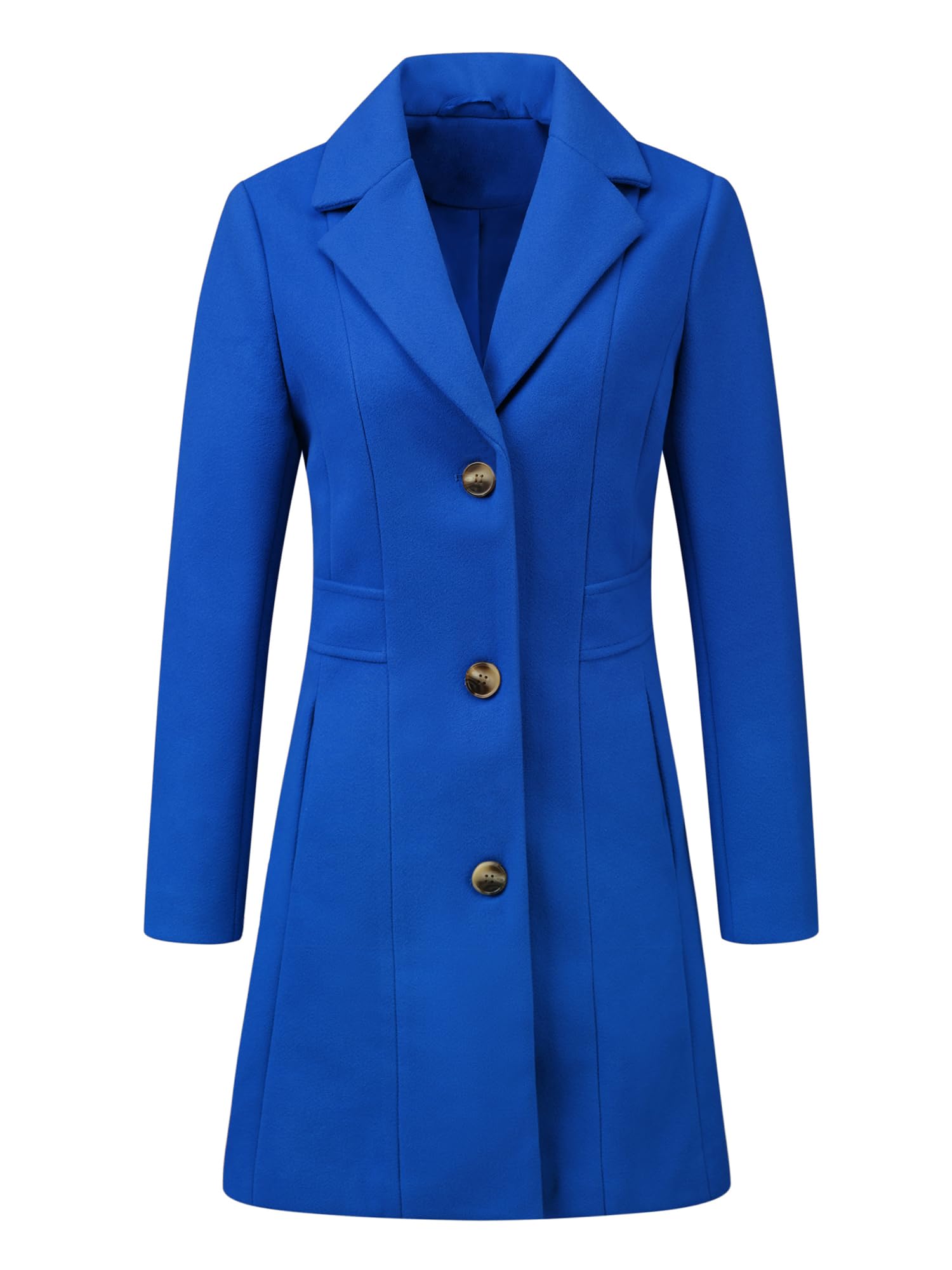 Allegra K Women's Long Denim Jacket, Notched Lapel, Button