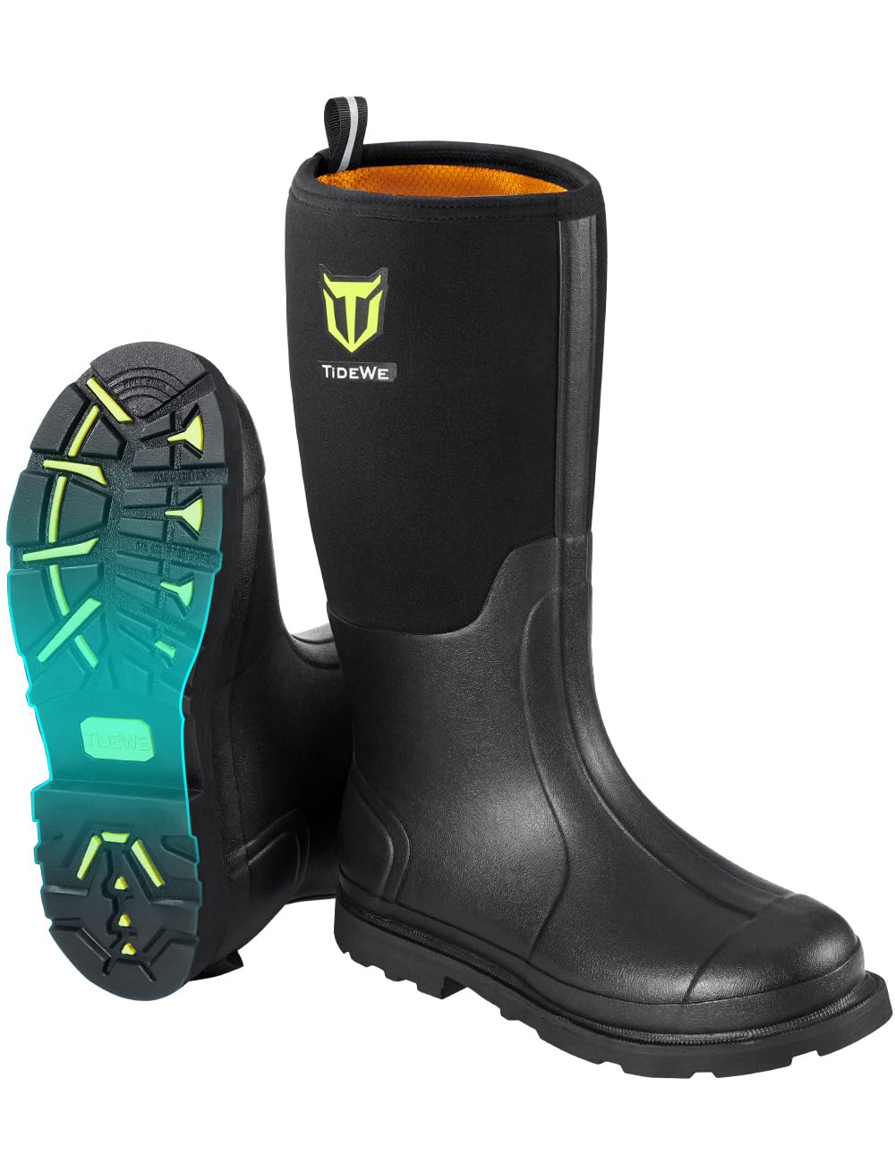 Insulated Rubber Zip Up Rubber Hunting Boots Waterproof Snake