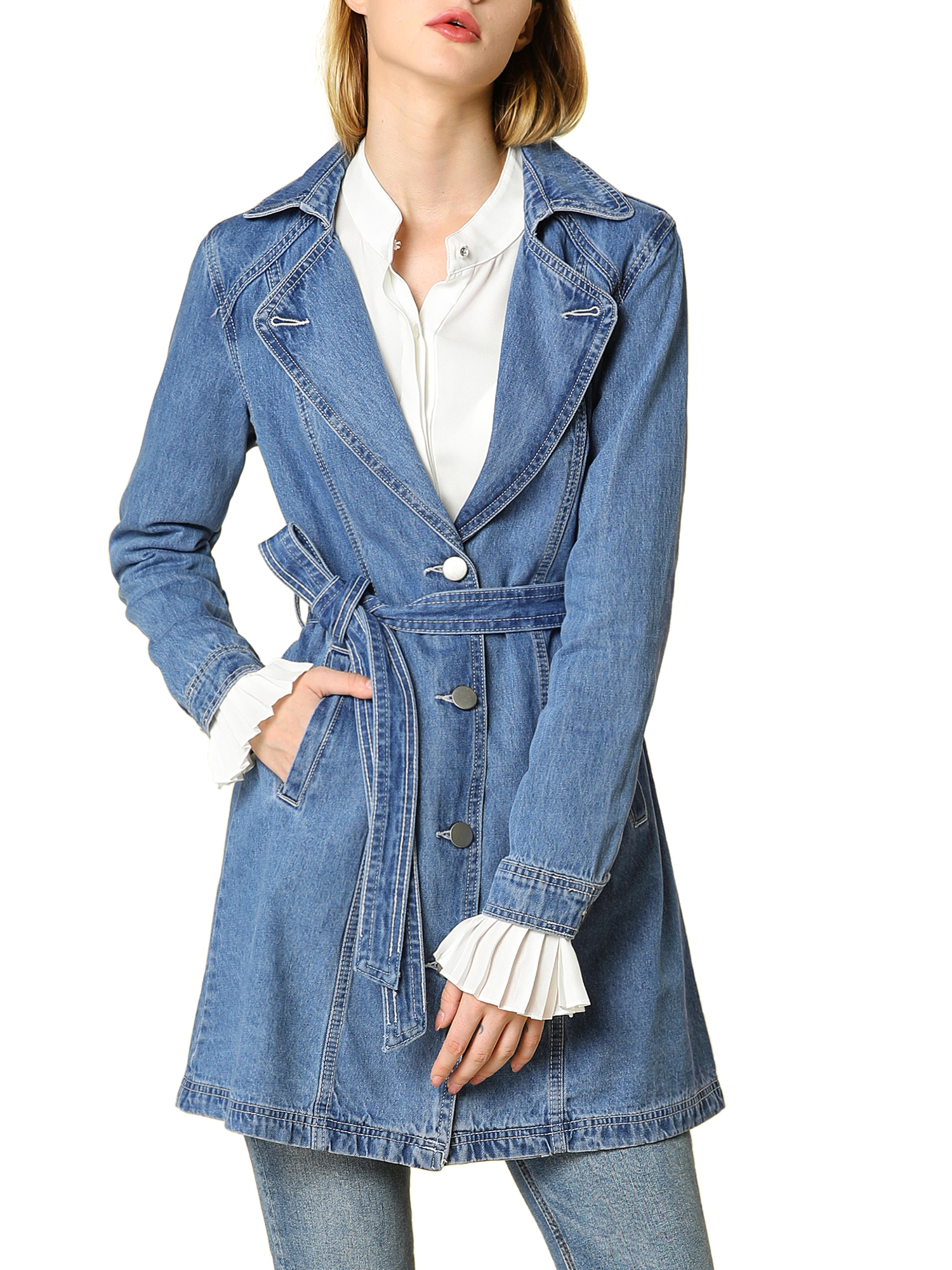 Veste Moto Légère Allegra K Pour Femme - Col Montant, Fermeture Éclair, Poches Zippées - Style Décontracté - 8