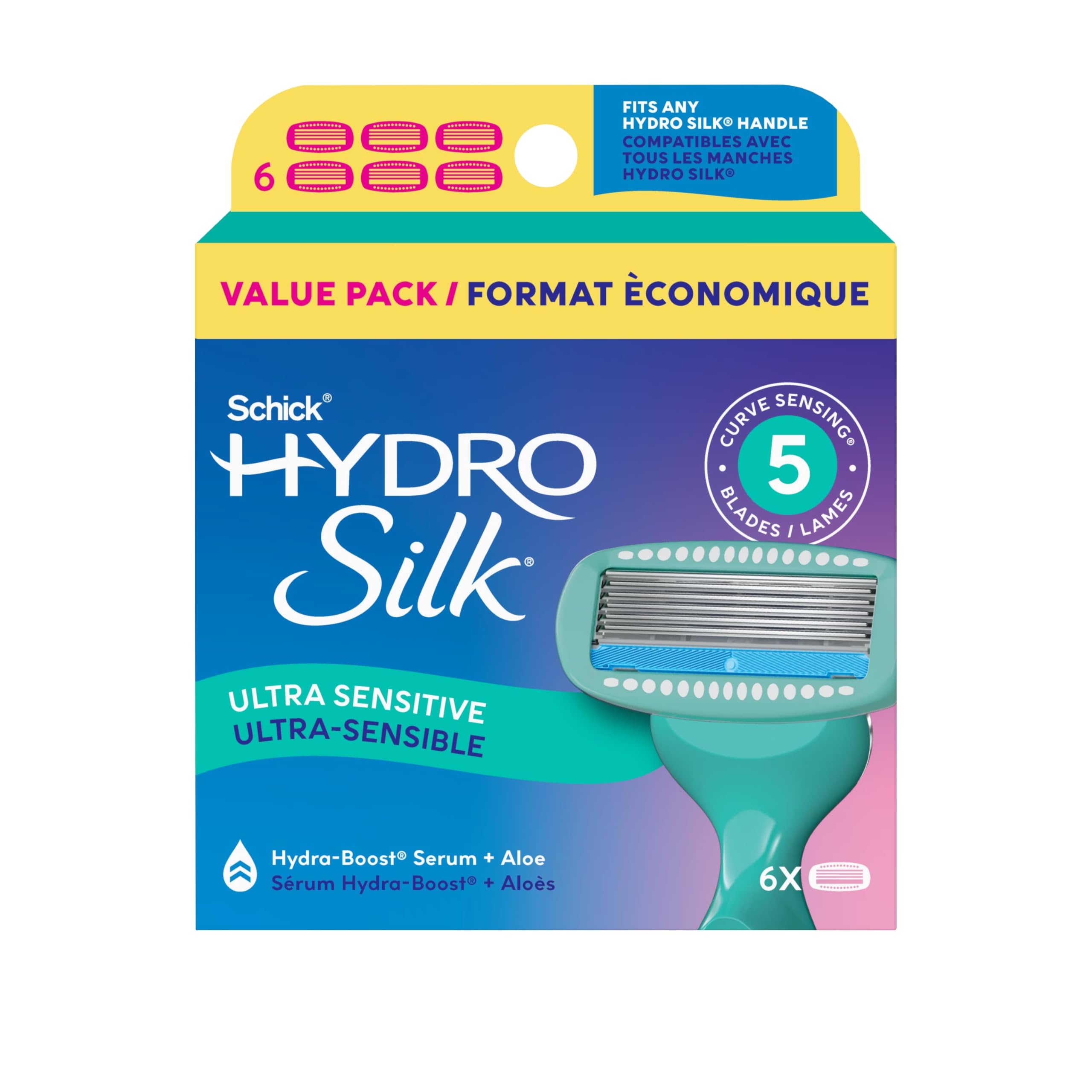 NEW Schick Intuition Naturals Aloe Sensitive Care 1 Razor Handle 5 Cartridges - View #8