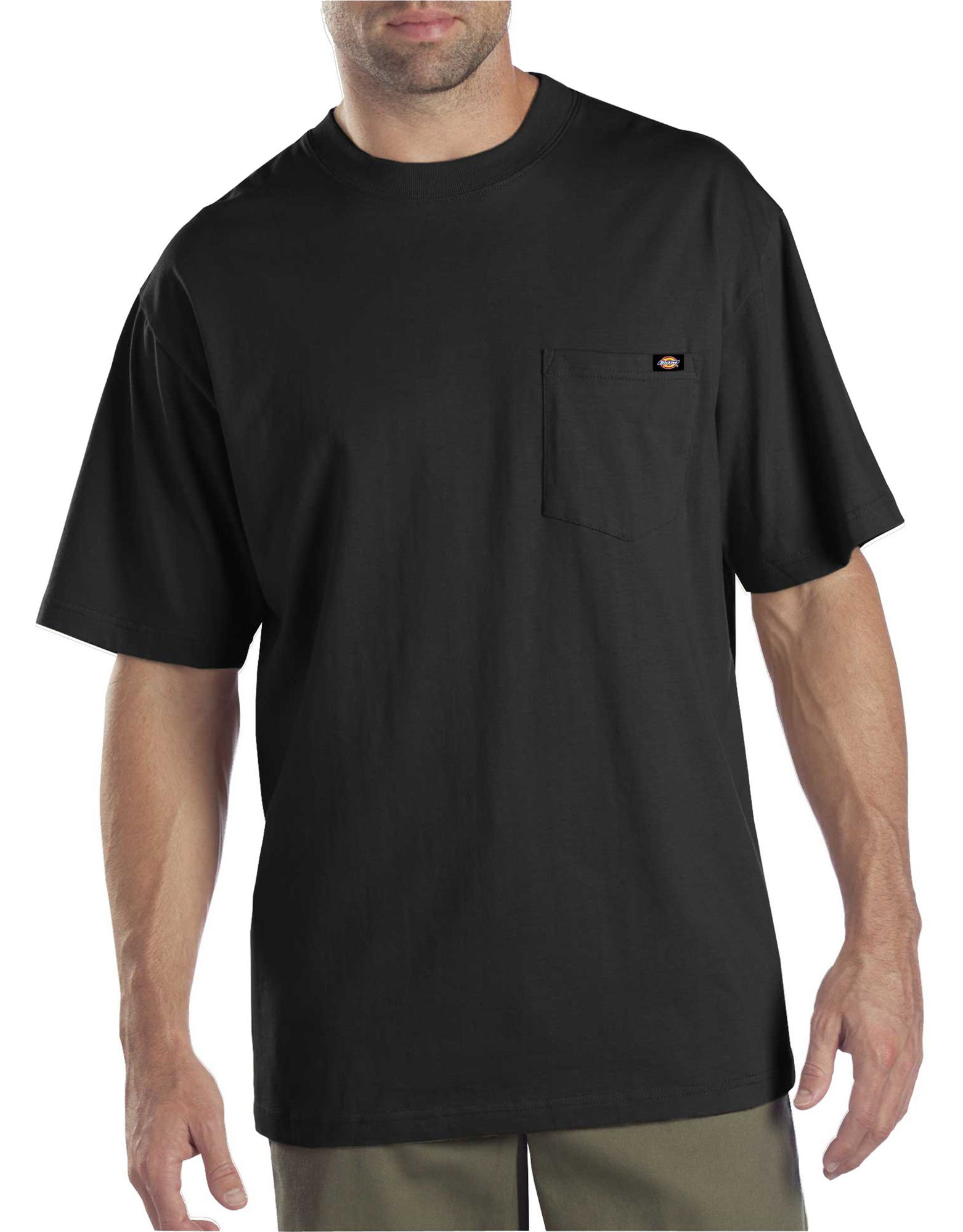 Dickies Long Sleeve Heavyweight Crew Neck T-Shirt – 100% Cotton Jersey, Chest Pocket, Roomy Fit, Dark Navy, Size S - View #2