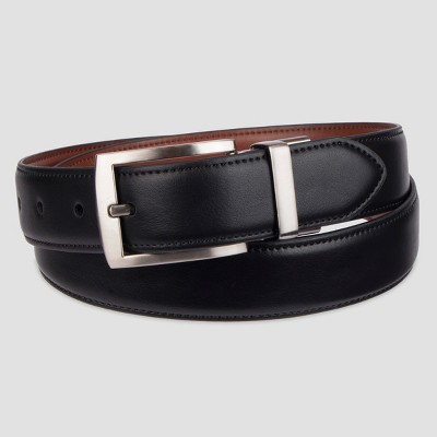 men's stretch dress belt Men's Black and Charcoal Reversible Stretch Belt