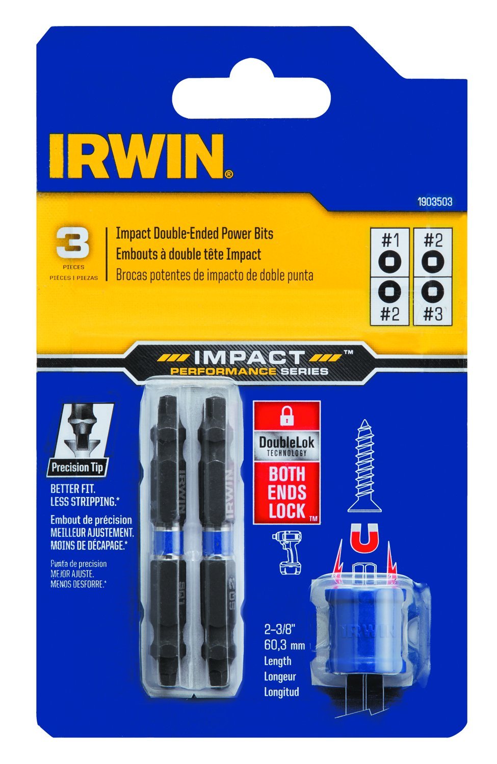 Long Philips Bit IRWIN Impact Screwdriver Bit Double-Ended Power