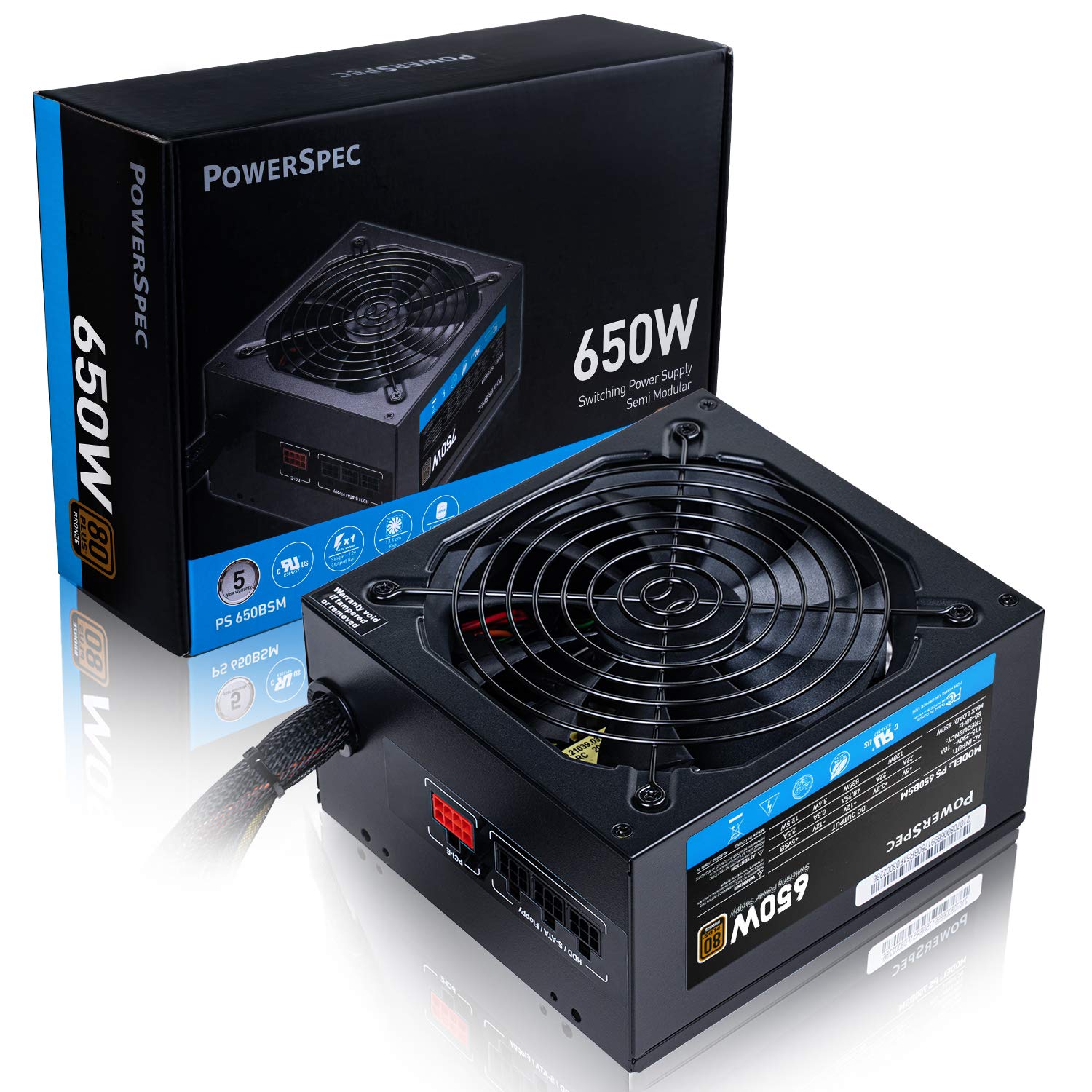 Inland - Brandclub - PowerSpec 650W Power Supply Semi