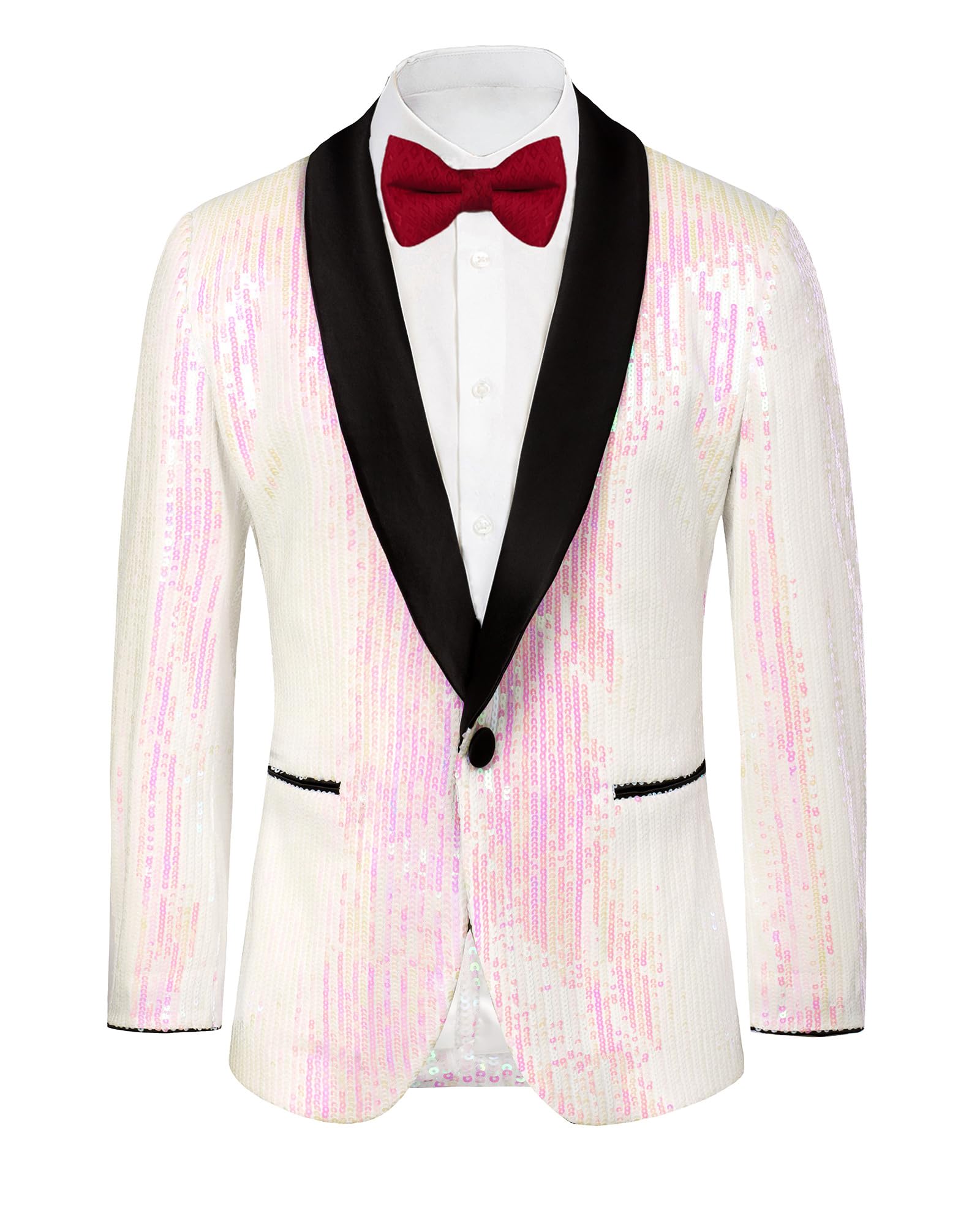 Générique Veste Costume Blazer À Paillette Homme À Bouton Blazer Smoking De Soiree A Paillette Veste Disco À Sequins Luxe Pour Fête, Mariage, Banquet, Bal De Fin D'année Deguisement Disco