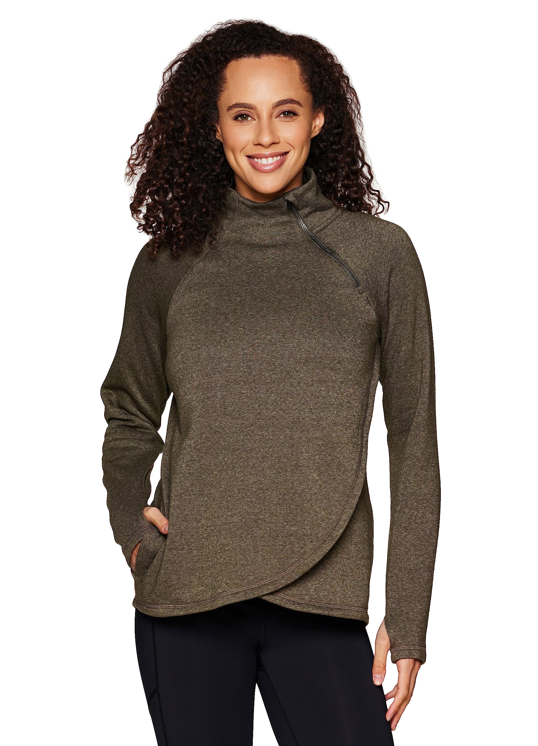 RBX Active Women's Long Sleeve Fleece Tunic Pullover - Cozy Hooded Sweatshirt For Lounge & Yoga