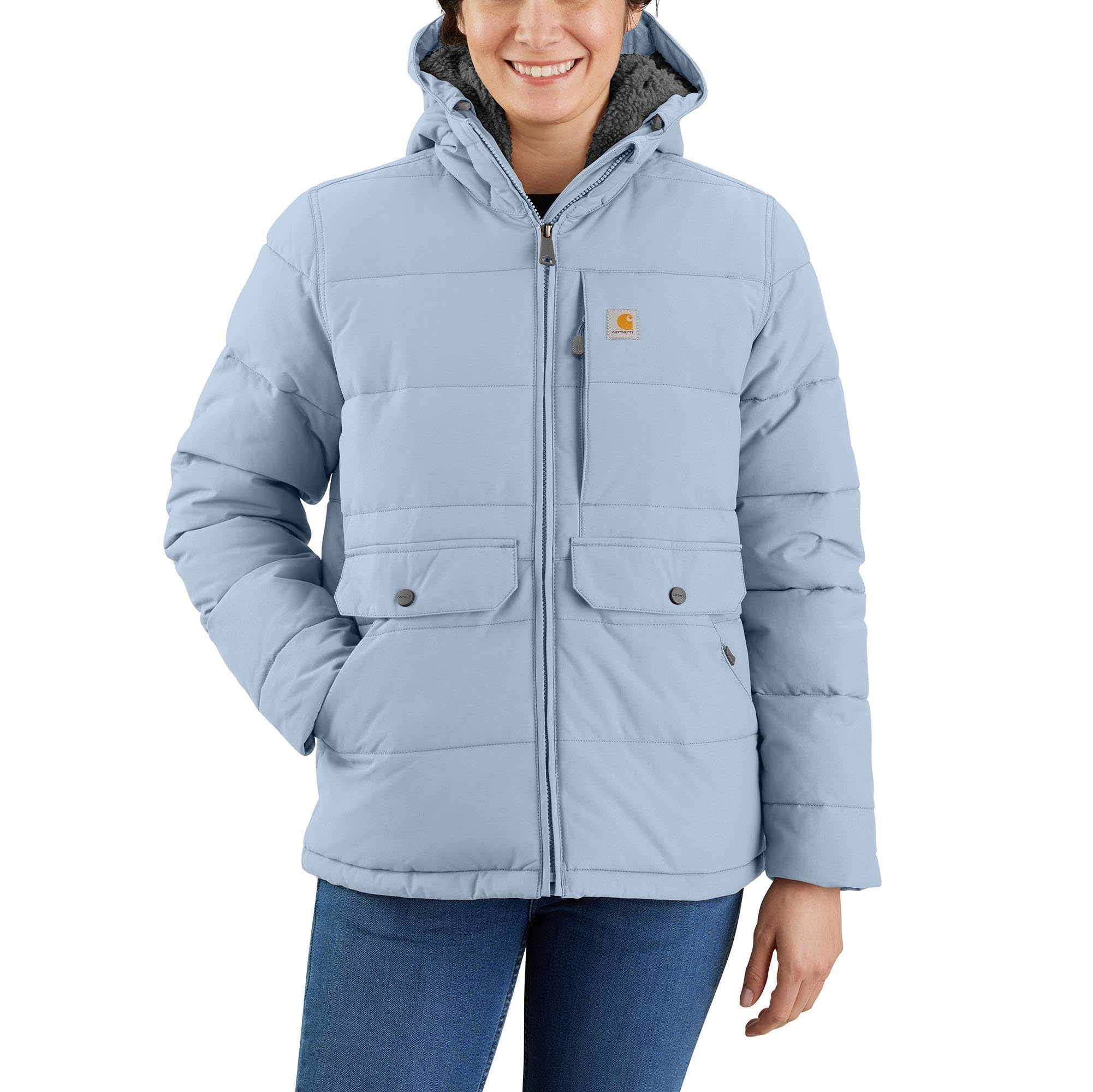 clover0519-MRKK　0728 Carhartt Women's Full-Zip Relaxed Fit Fleece Jacket, Black