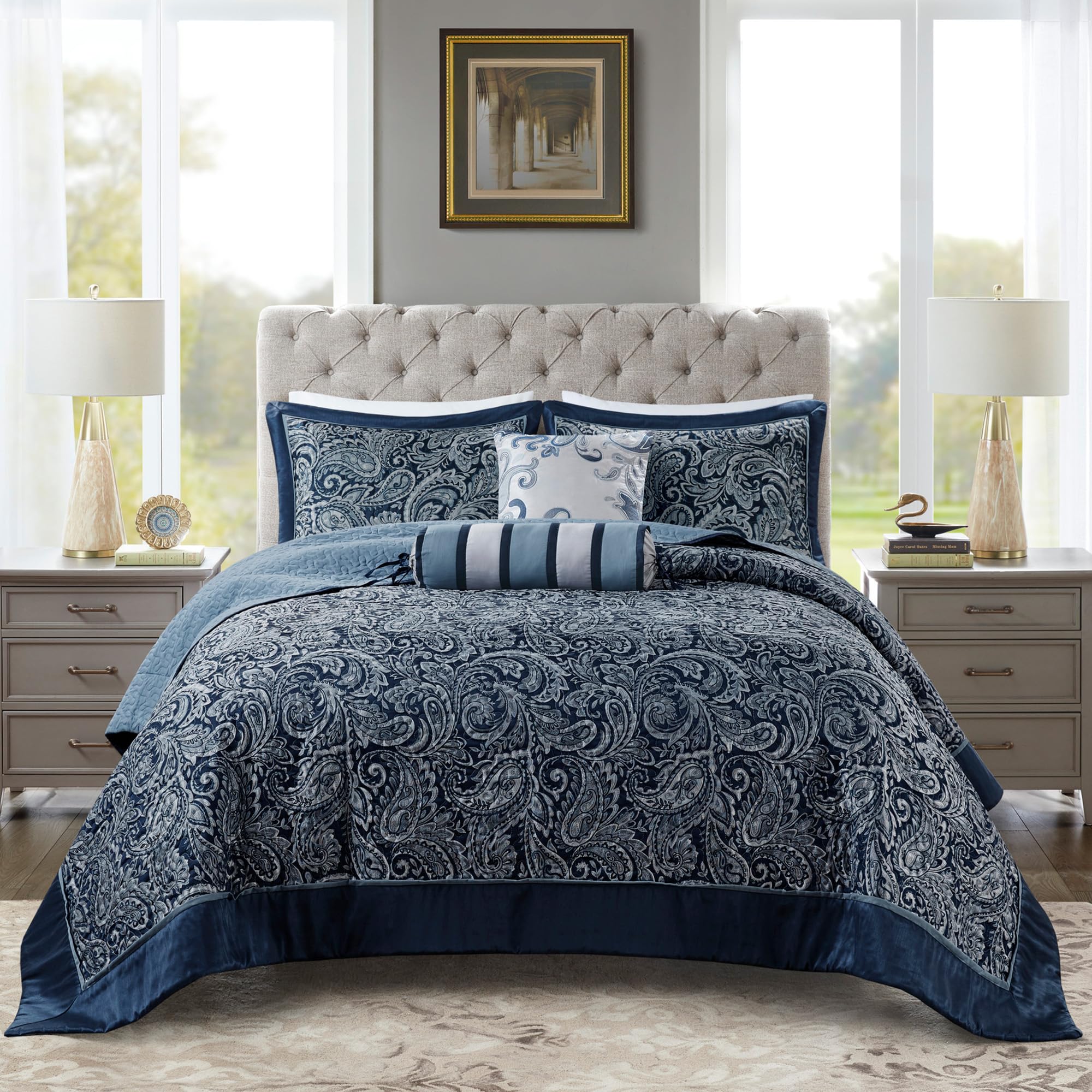 送料無料Madison Park Luna Quilt Modern Classic Design All Season, Breathable Coverlet Lightweight Bedding Set, Matching Shams, Decorative Pill並行輸入 : Madison Park Luna Quilt Modern Classic Design All