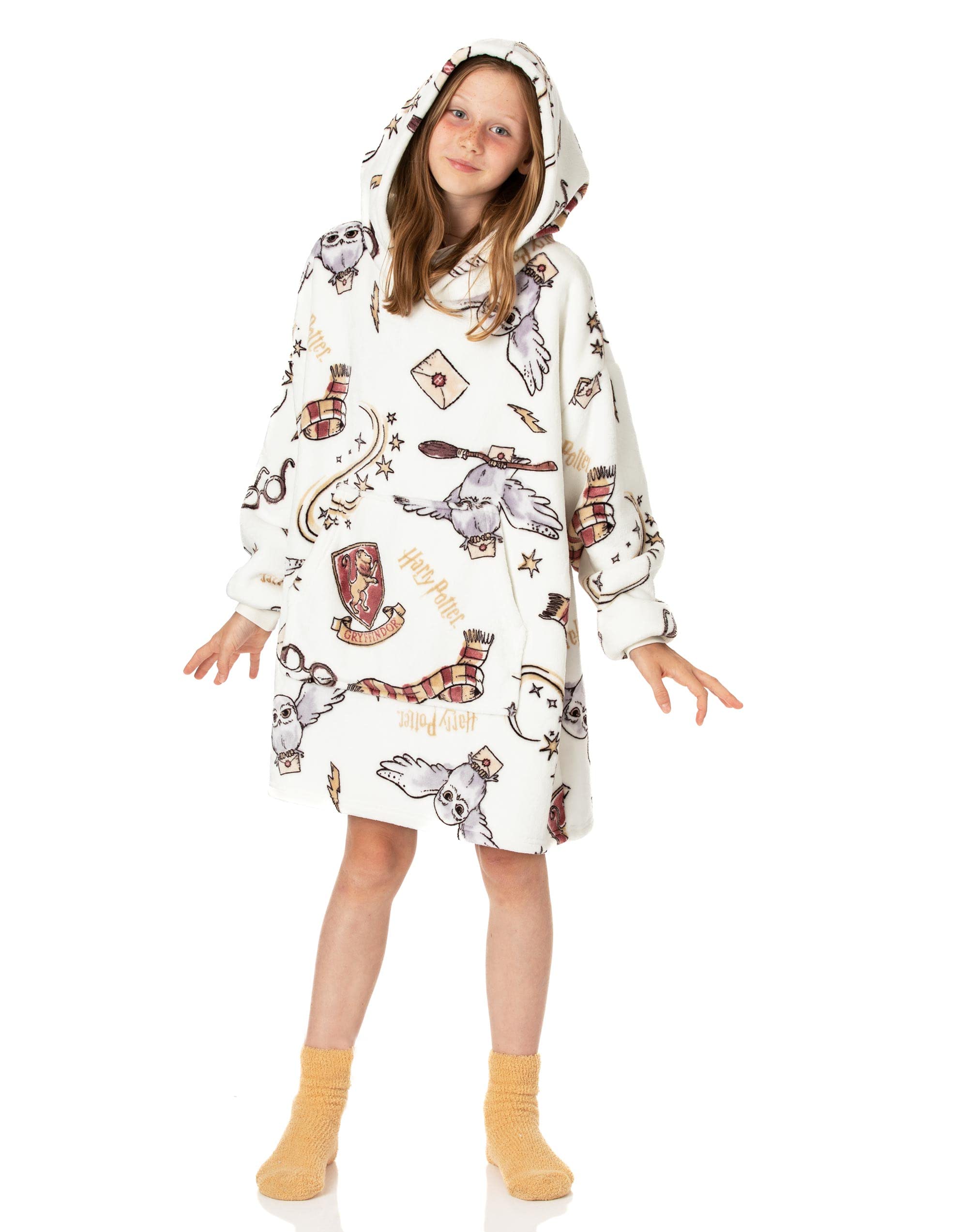 Harry Potter Wearable Fleece Blanket Hoodie - Oversized One Size Fits All For Adults & Teens - View #9
