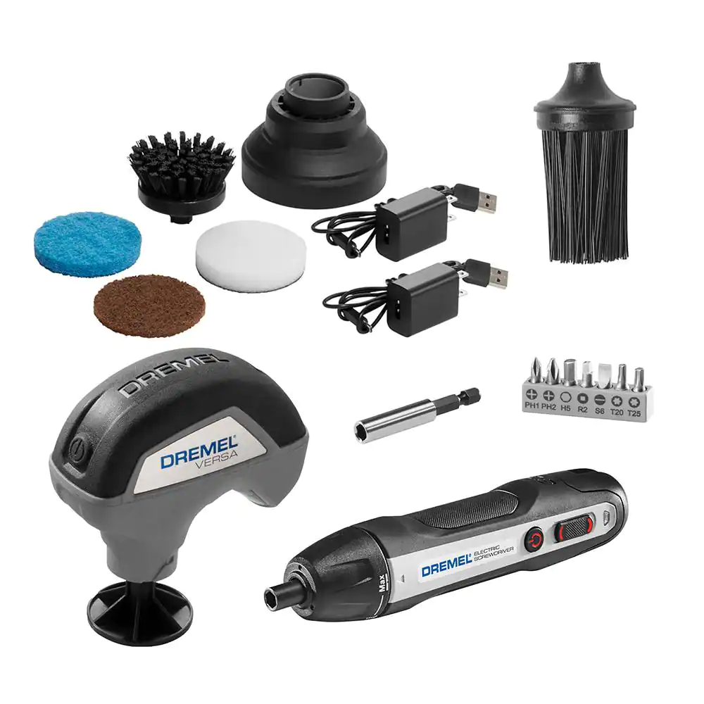 Excel Cordless Electric Screwdriver With 24 Piece 25mm Bits In Plastic Box