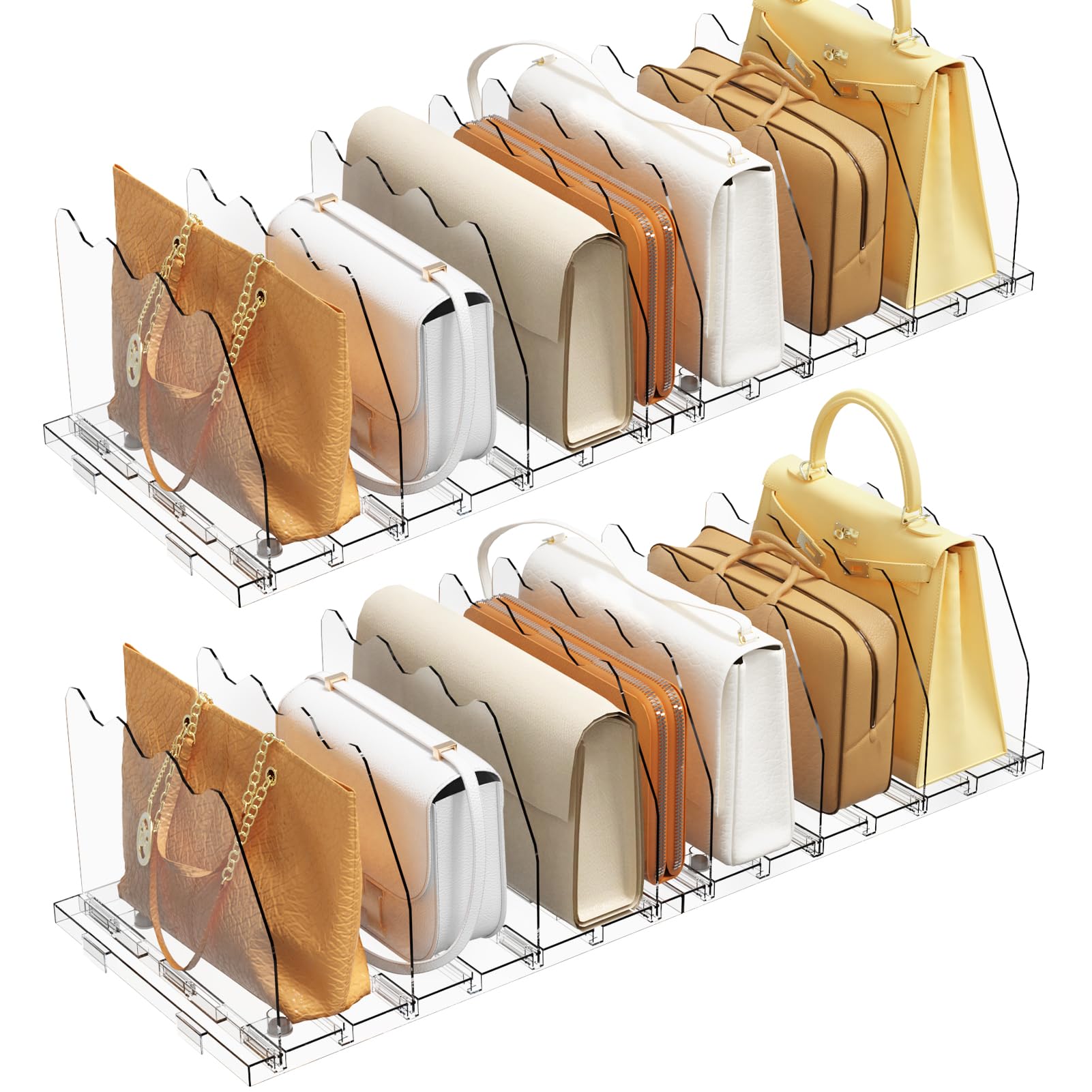 Clear Acrylic Shelf Dividers - 4 Pack, Adjustable Closet Organizers For Shelves - View #4