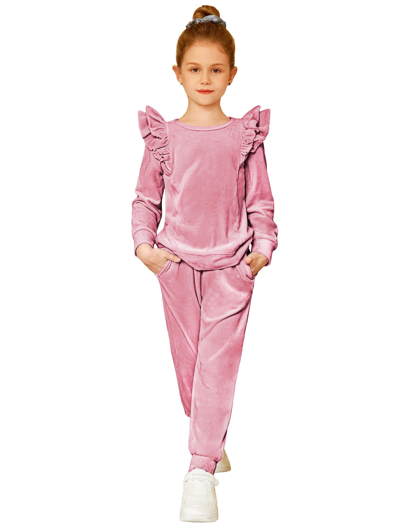 Ensemble Fille Hiver Sweat à Capuche + Leggings En Peluche - Chaud, Doux & Mignon 5-14 Ans