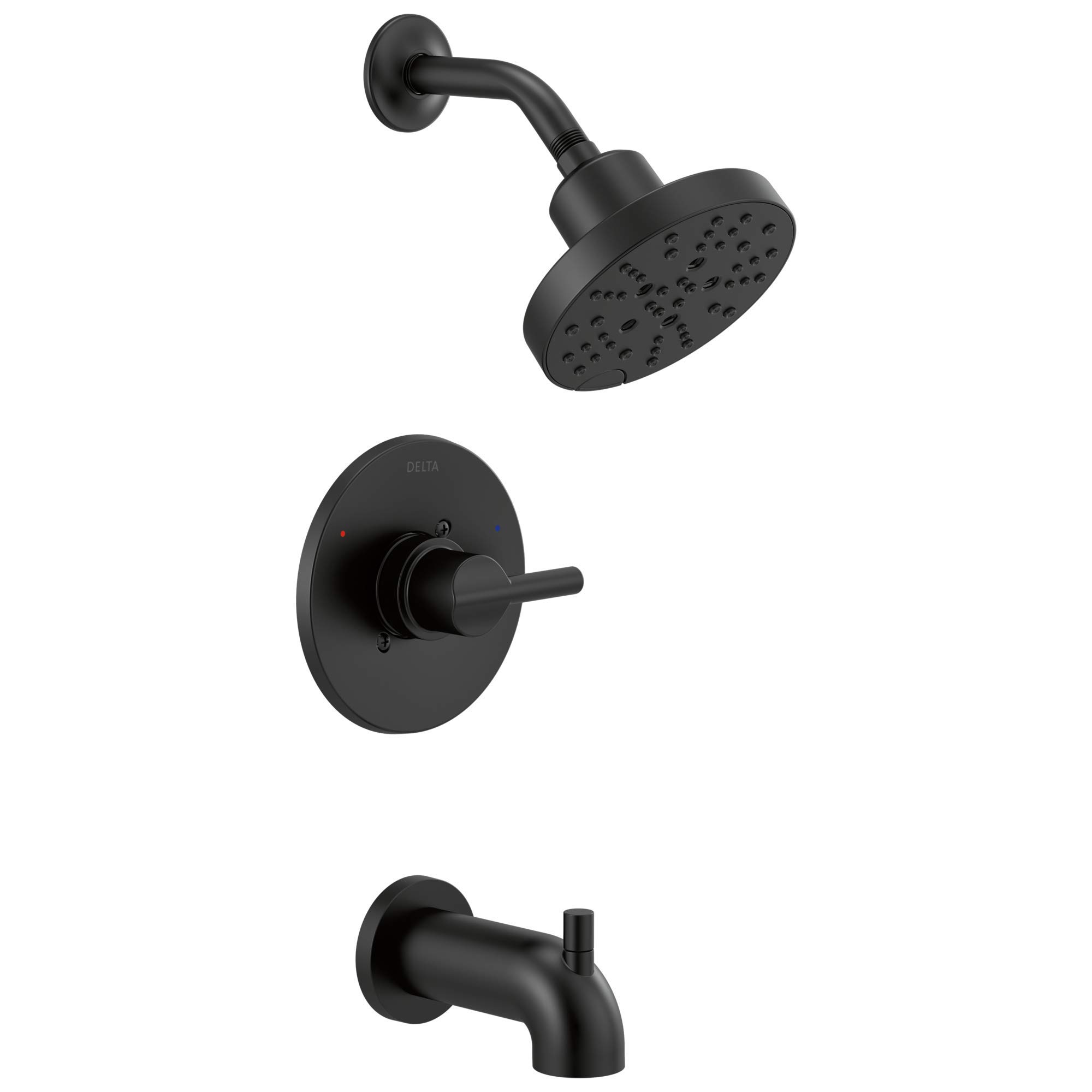 Delta Arvo Matte Black Shower Trim Kit - Single Handle With In2ition 2-in-1 Shower Head & Valve
