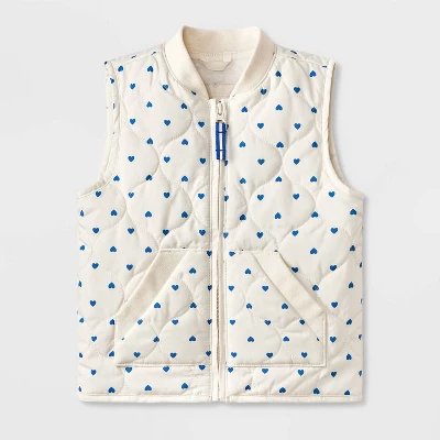 ジャケット・アウター SZ Blockprints QUILTED VEST HEART COOKIE ジャケット・アウター SZ Blockprints QUILTED VEST HEART