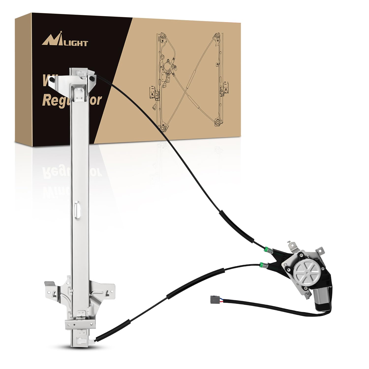 MOTORSPORTPLUS Front Left Power Window Regulator With Motor – For Ford E-Series Vans (E-150, E-250, E-350, E-450, 1992-2014)