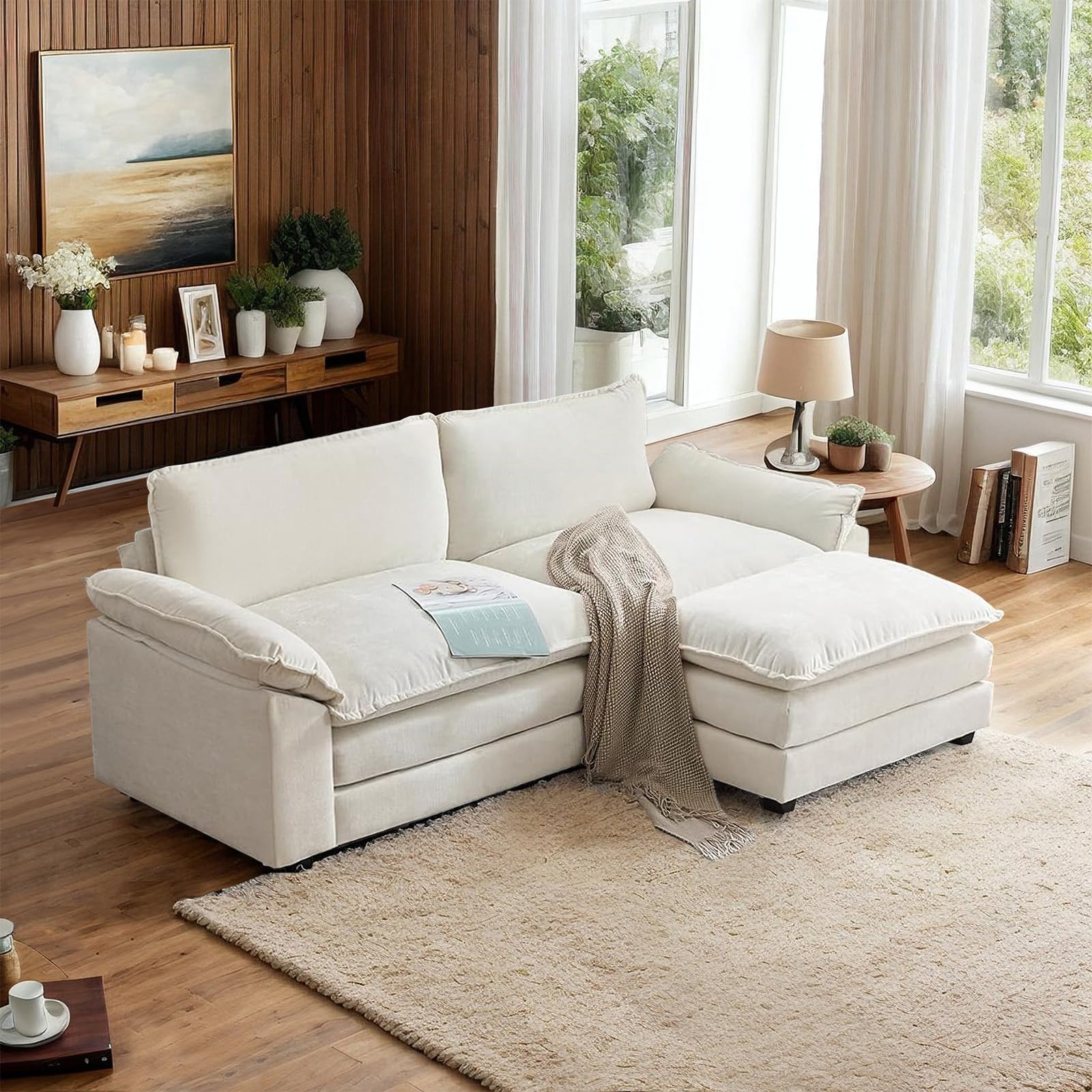 IPKIG 82.6 Sectional Sofa Cloud Couch, Modern Chenille Comfy Uphols IPKIG 82.6 Sectional Sofa Cloud Couch, Modern Chenille Comfy Uphols