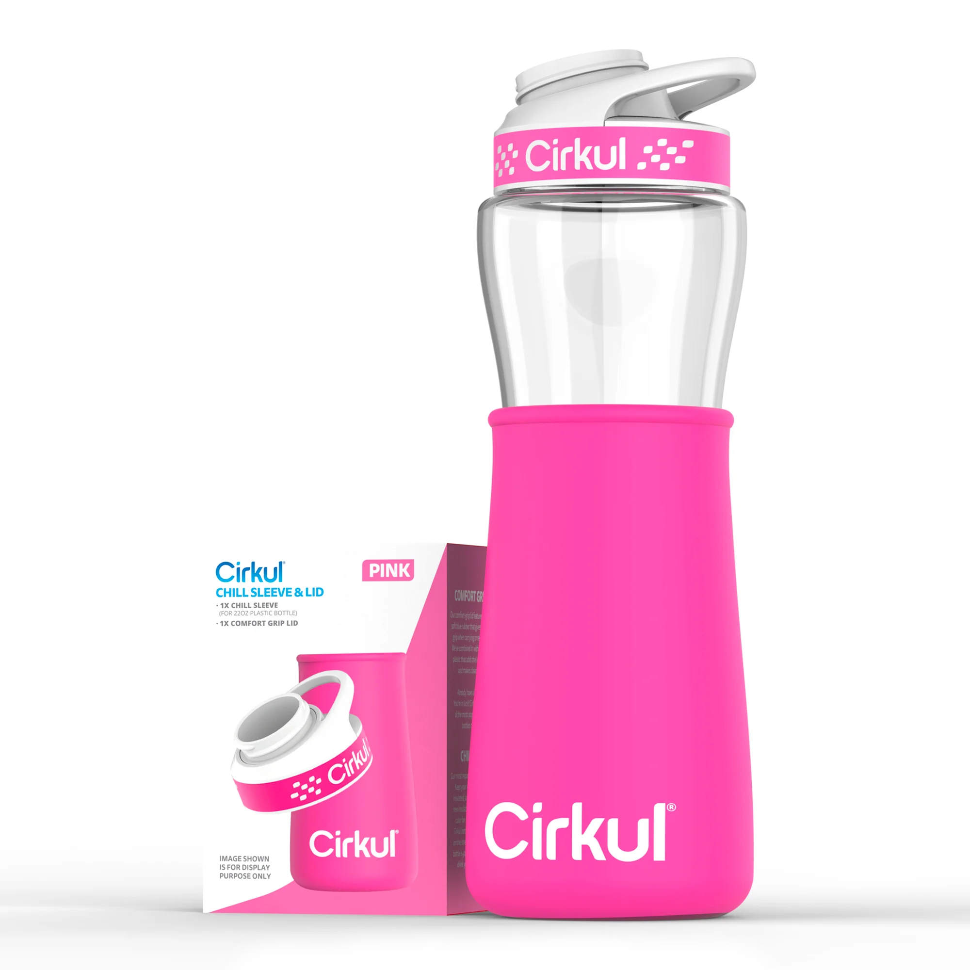 Cute Neoprene Sleeve For Cirkul Bottles (22oz & 32oz) - Insulated, Handle Strap, Santa Design