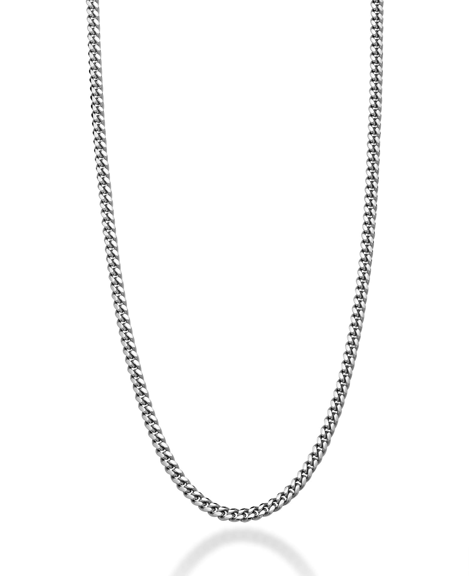 MILACOLATO Solid 925 Sterling Silver Cross Necklace For Men Women With 5mm Stainless Steel Diamond Cut Figaro Link Chain Polished Beveled Edge 26 Inch Cross Pendant Necklace With Gift Box