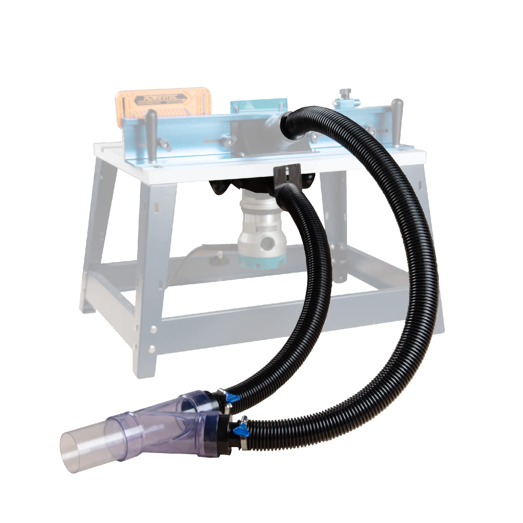 POWERTEC Dust Control Flex Cuffs With Clamps - 4 Inch Rubber Connectors For Woodworking Dust Collection