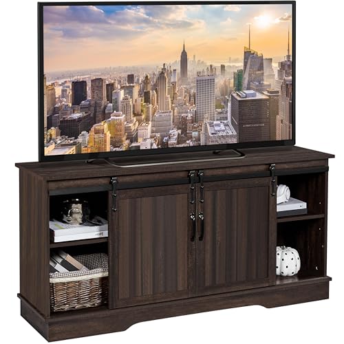 Yaheetech TV Stand - 3 Tier Console Table With X Design, Gray Finish