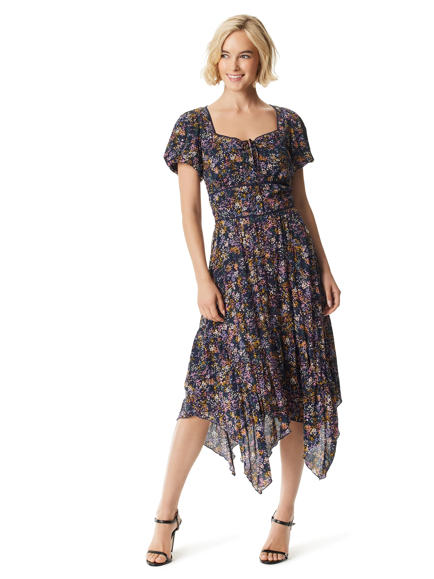 Jessica Simpson Women's Genevieve High-Low Skirt - Two-Tier Flowy Long Skirt With Elastic Waist
