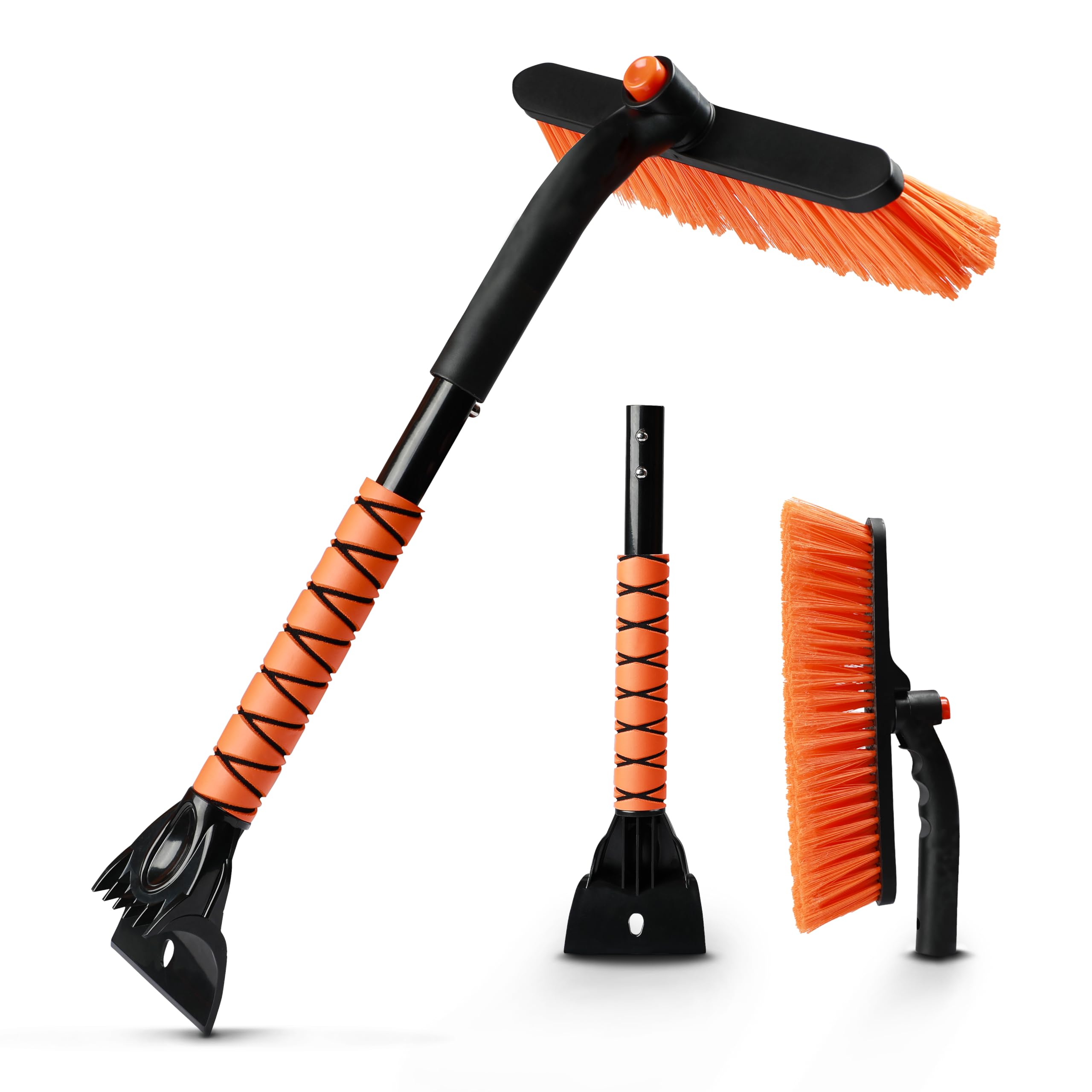 EXLEAF 27" Snow Brush And Ice Scrapers For Car Windshield,Detachable Snow Scrapers With