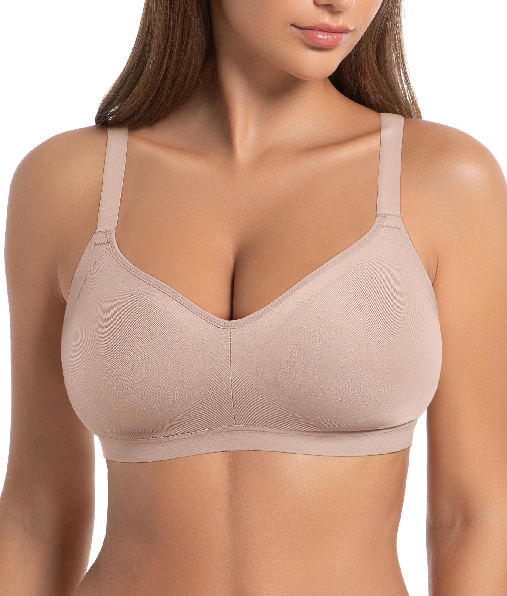 Seamless Wireless Bras For Women - Full Coverage Comfort Bralette With Back Smoothing Support