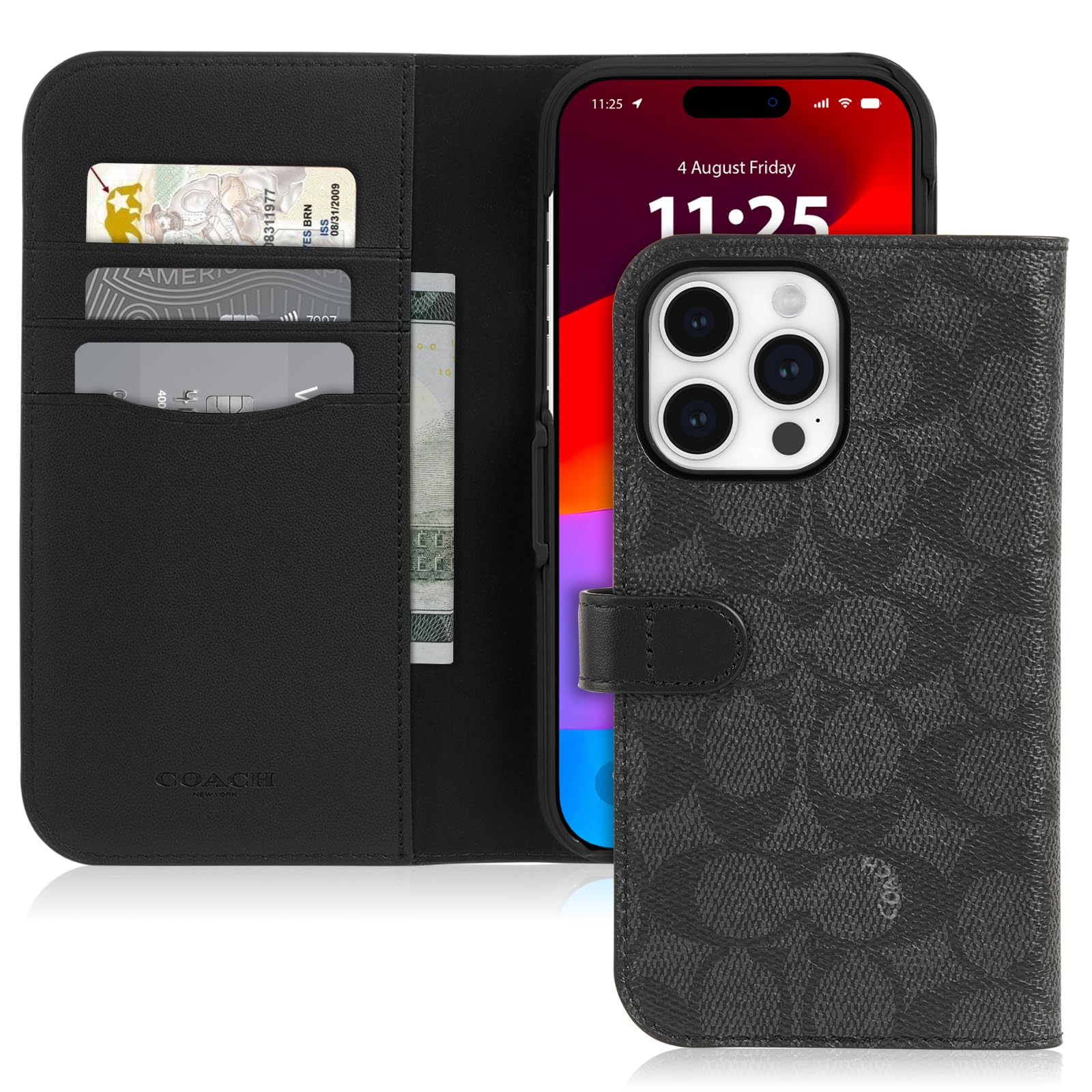 き*ん様 COACH iPhone 16 Pro Folio Case Amazon.com: Coach Signature Canvas Wallet Folio iPhone 16