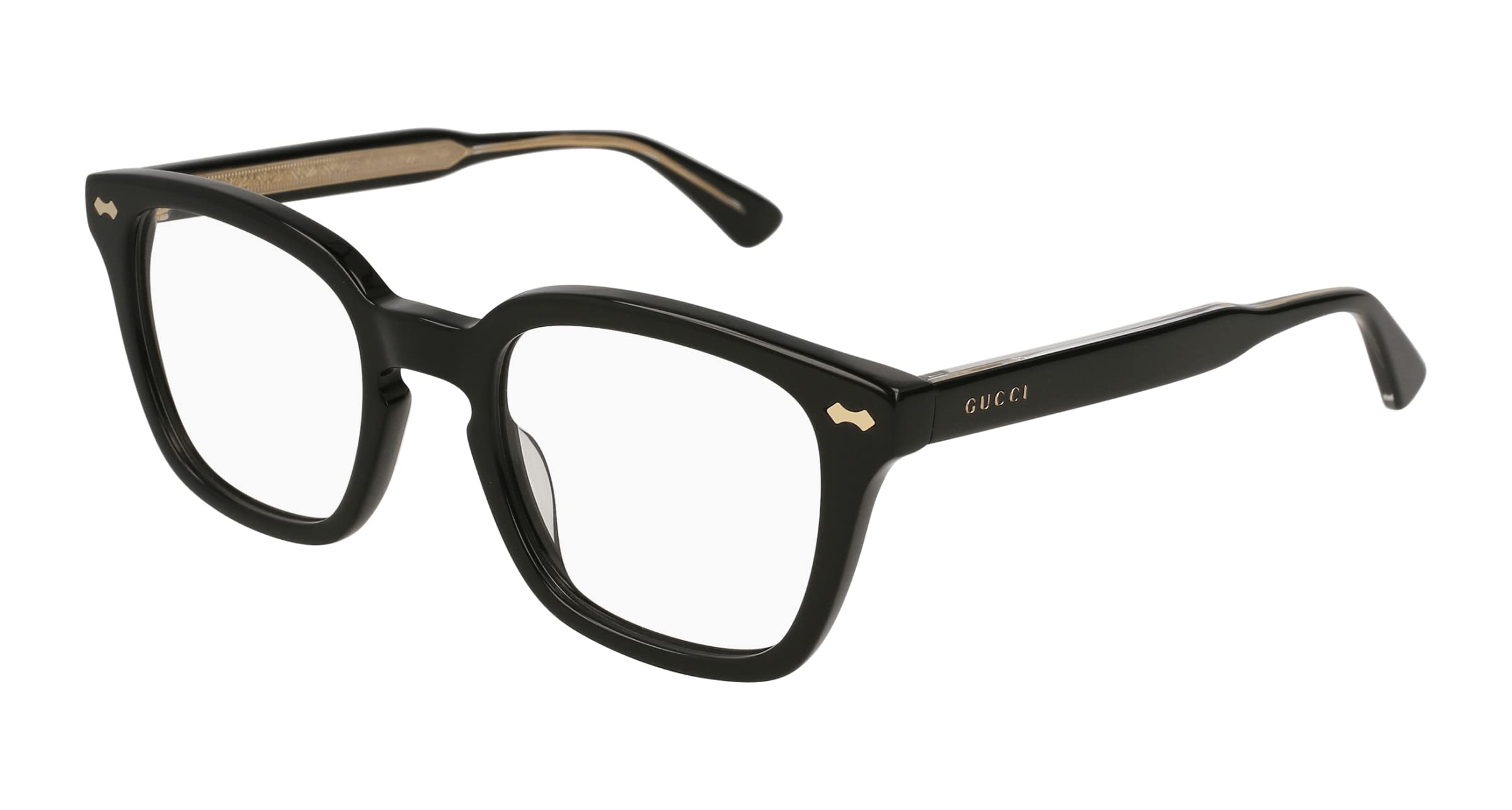 メガネ Gucci Eyeglass Frame GG1138O 001 Black Horn-Rimmed Unisex Gucci GG1138O 001 Glasses - US