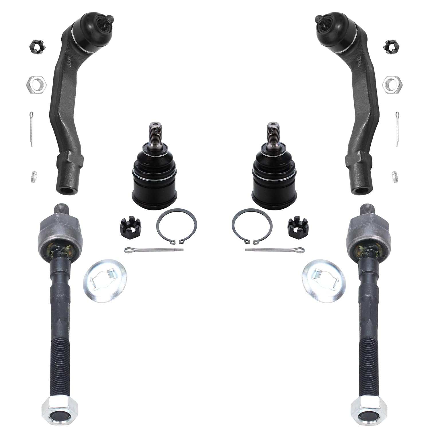 Detroit Axle Front End Kit – Inner Outer Tie Rods + Lower Ball Joints – For Buick Riviera, Seville, Pontiac Bonneville