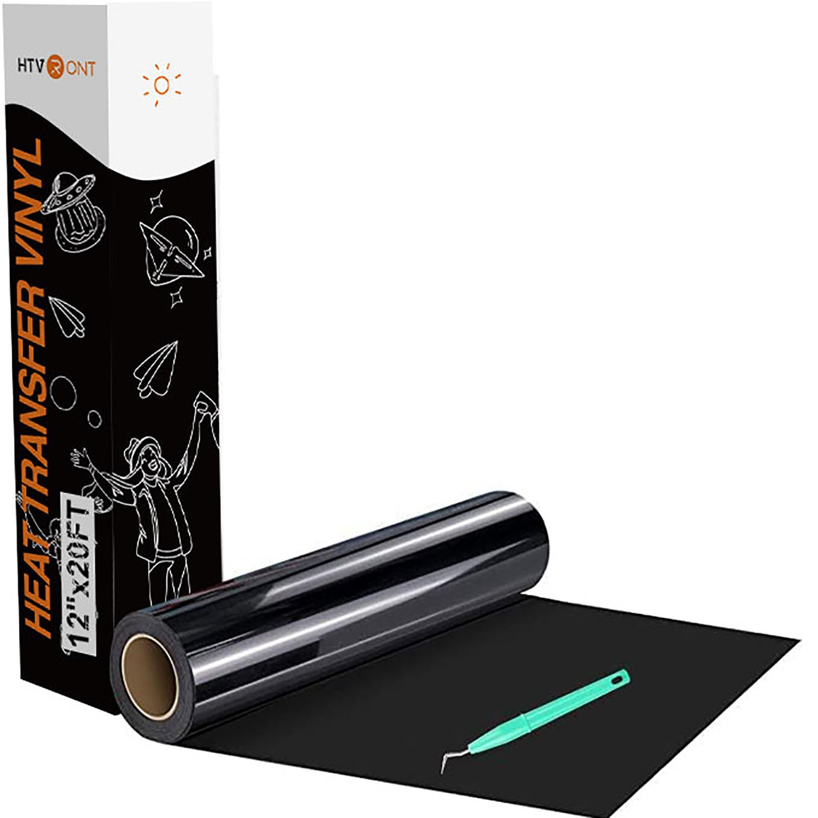 HTVRONT 20-Pack Heat Transfer Vinyl Bundle – 12x3ft Rolls Easy Cut Iron-On For Shirts