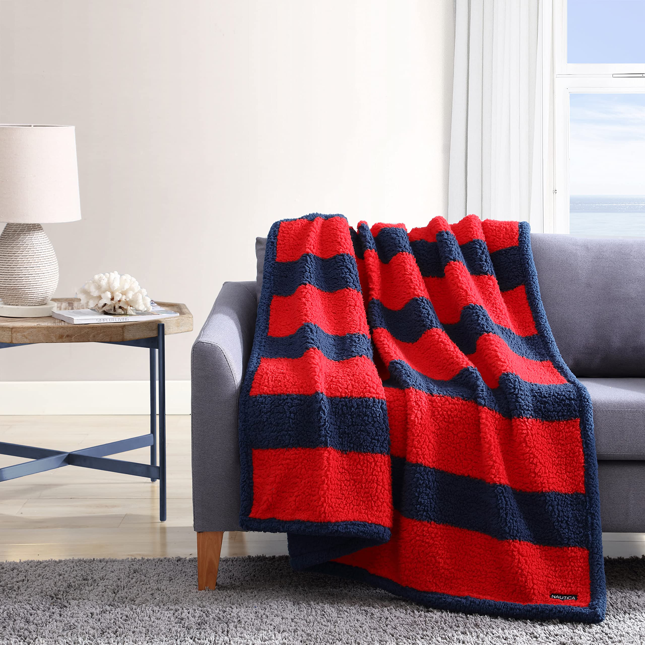 Nautica - Throw Blanket, Luxuriously Soft Chenille Knit