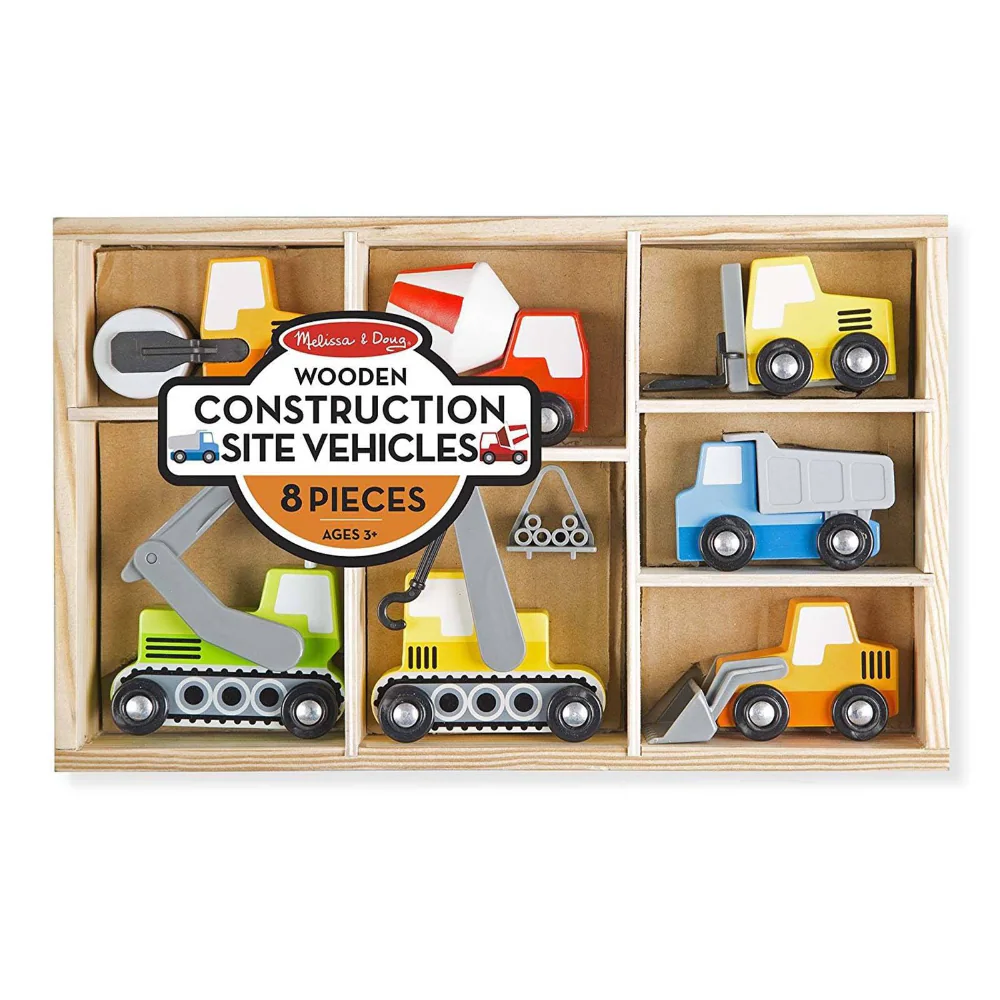 Melissa Doug Brandclub Melissa Doug Stacking Construction Vehicles Wooden Toy Set
