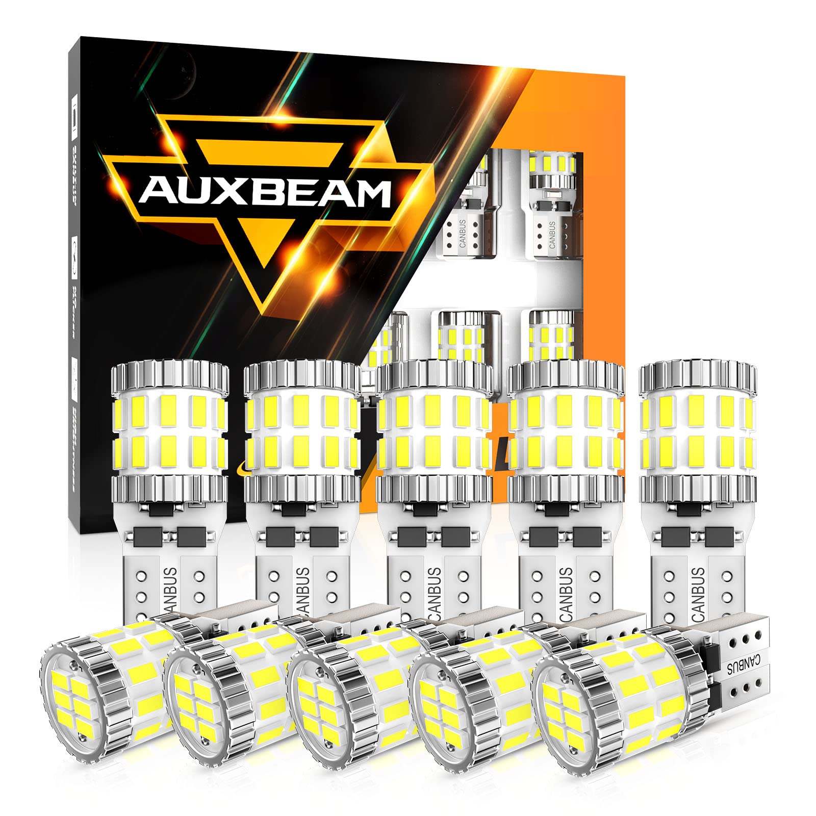 Auxbeam - - Auxbeam 194 LED Bulb, 168 T10 W5W Bulbs 6000K White, 3030 Chips T10 2825 Replacement Bulb For License Plate Lights, Dome Map Light, Courtesy Light Bulbs (2 PCS - View #6